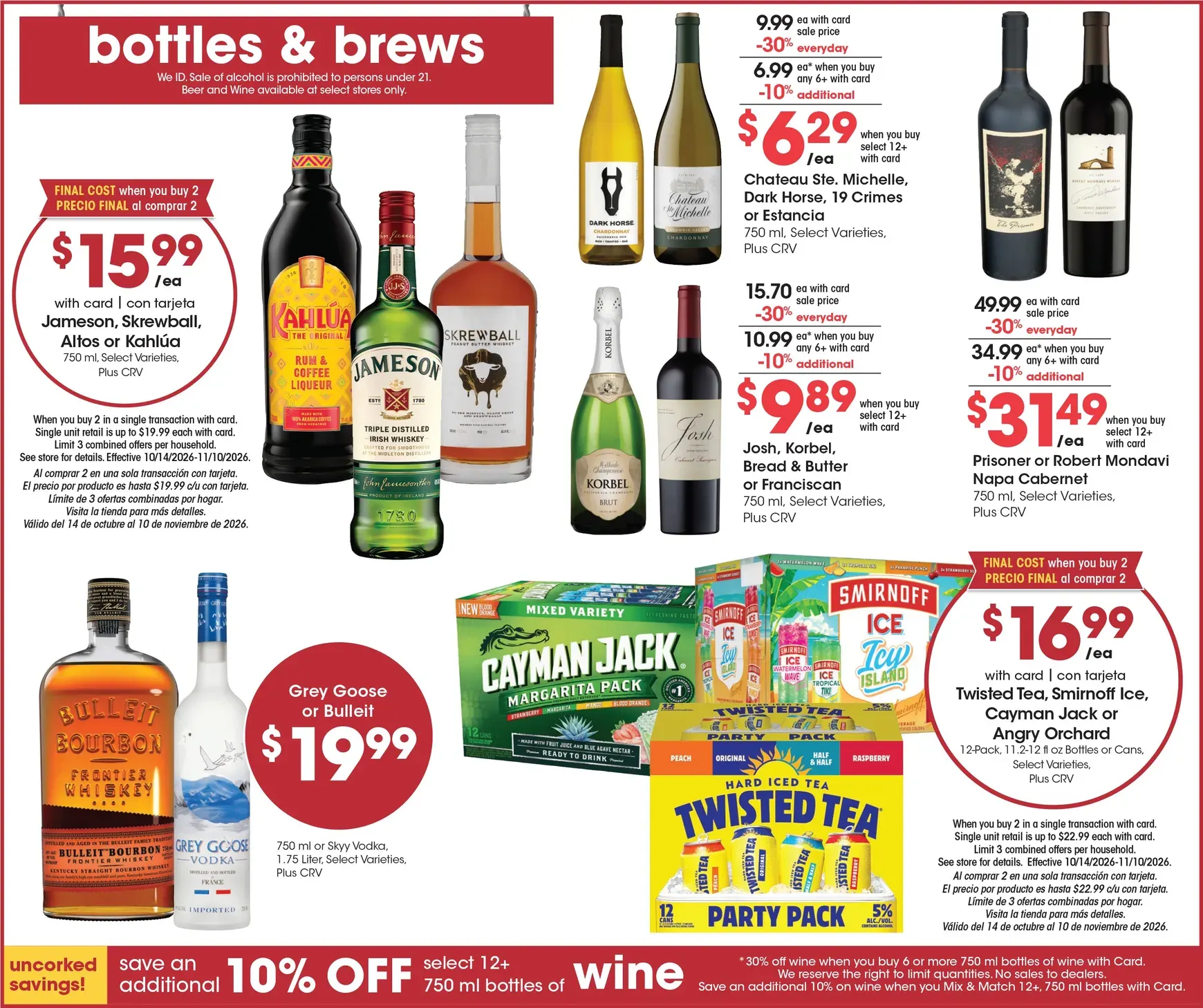 Weekly promotion Current Ralphs leaflet valid from Wednesday 10/21/2026 to Tuesday 10/27/2026 spanning from October 21 to October 27 2026 - Page 14 for Catalogue 365