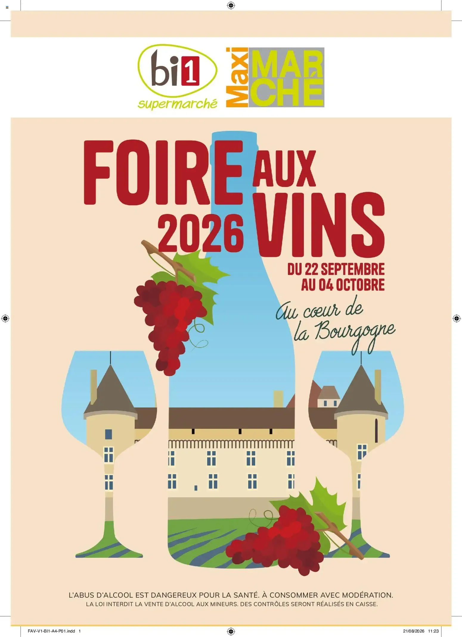 bi1 Maxi marché vins 2026 à partir du 22/09/2026 - promo en ligne du 22 septembre au 4 octobre 2026 - Catalogue page 1
