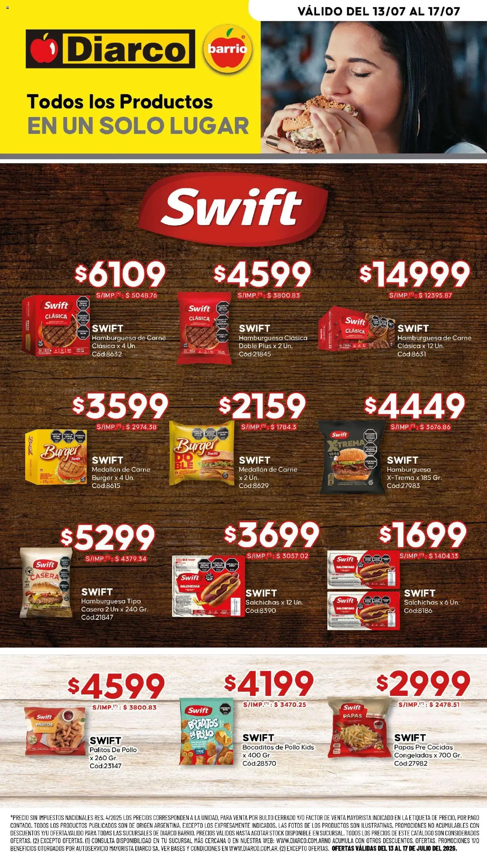 Ofertas de Diarco - ESPECIAL SWIFT del 13/07/2026 - 17/07/2026 13 de julio al 17 de julio 2026 - Página 1 del catálogo