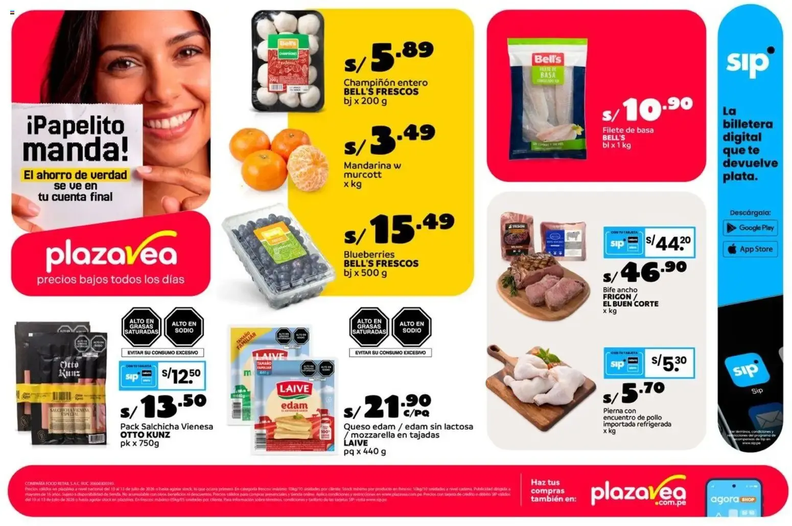 Catalogo de Catálogo Plaza Vea - AVISO FDS FRESCOS N2 online del 10/07/2026 10 de julio al 13 de julio 2026 - Pag 1