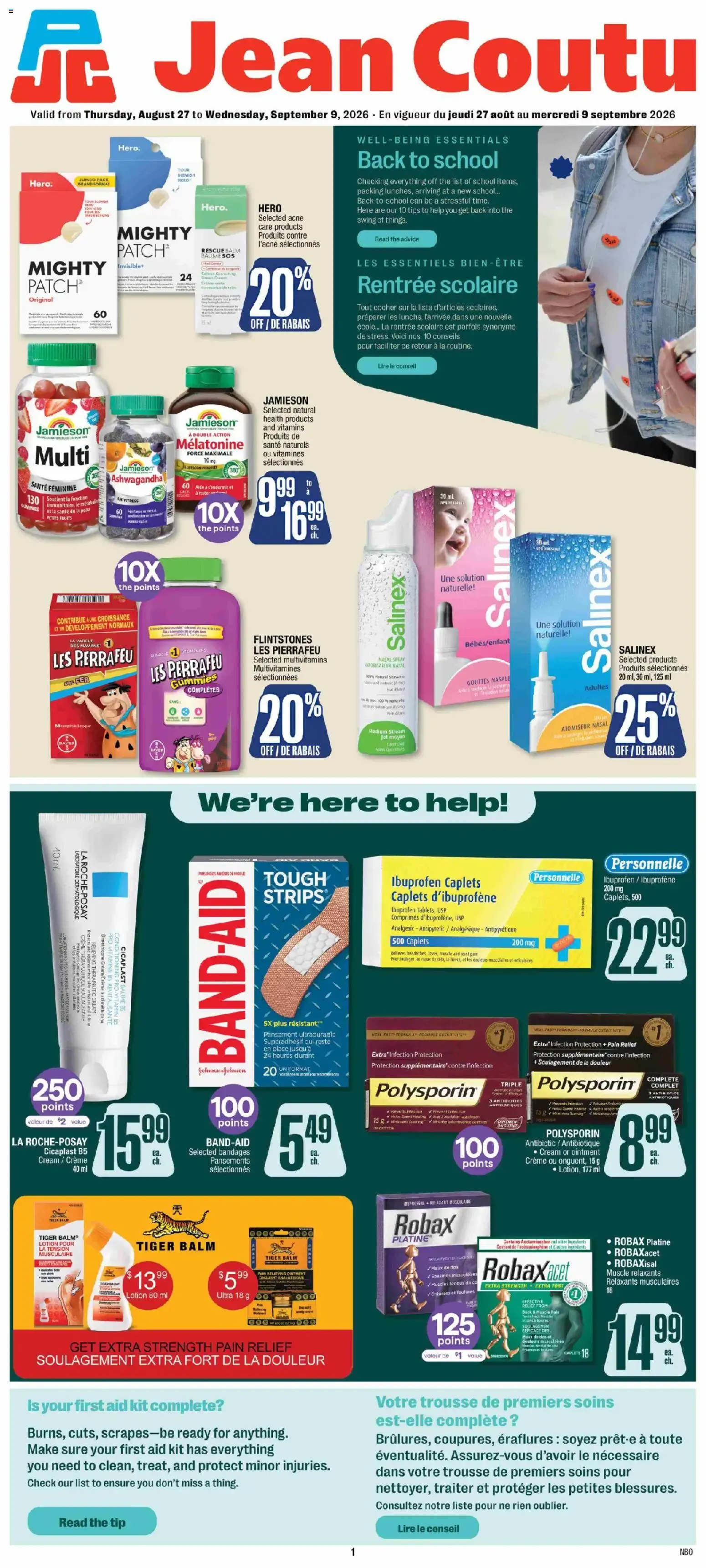 Jean Coutu - Encart Pharma from Aug 27, 2026 > weekly specials & deals from August 27 to September 9 2026 - flyer page 1