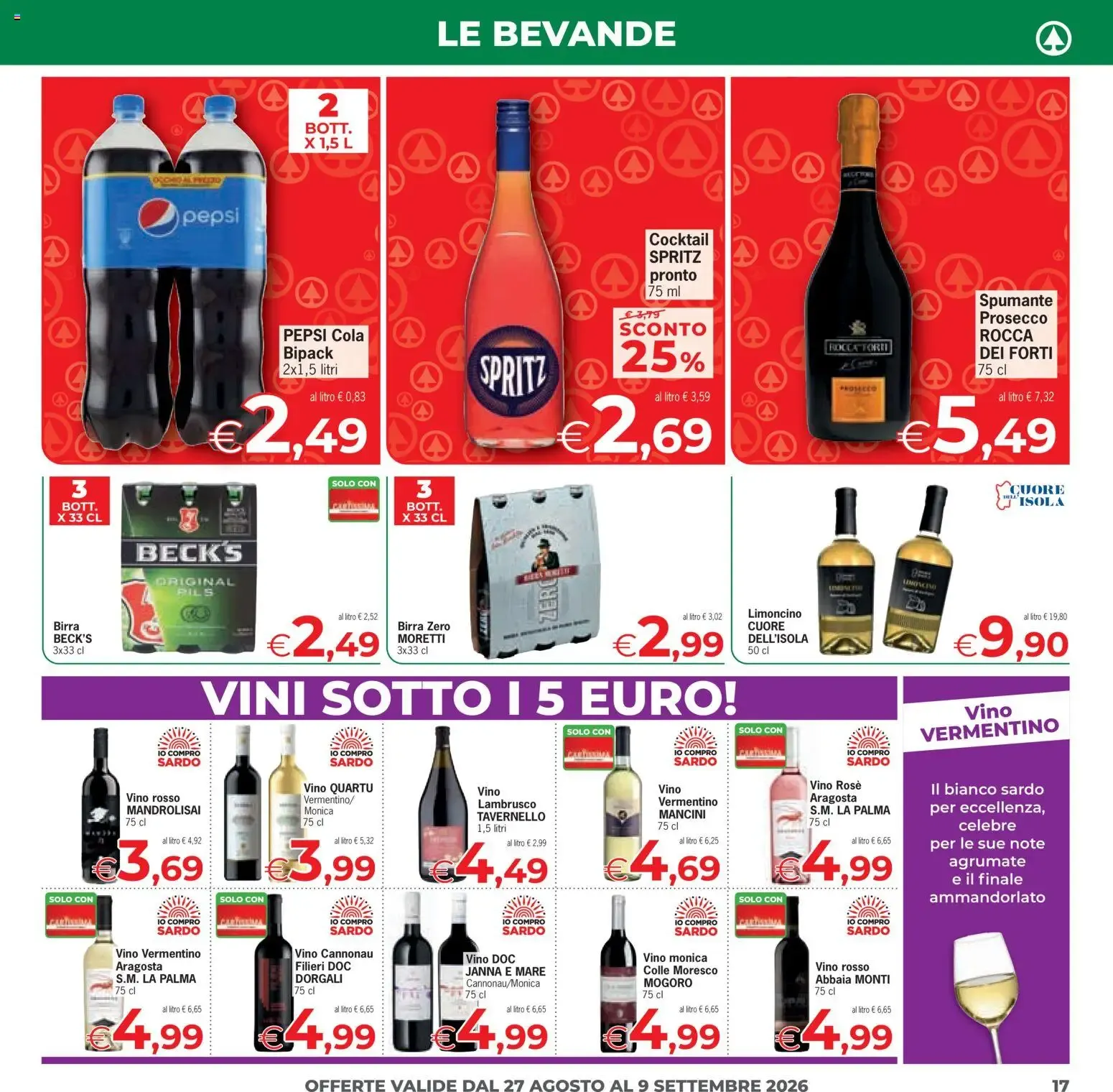 Despar Eurospar: Sconti Grandi Marche da 27 agosto a 9 settembre di 2026 - Pagina del volantino 17