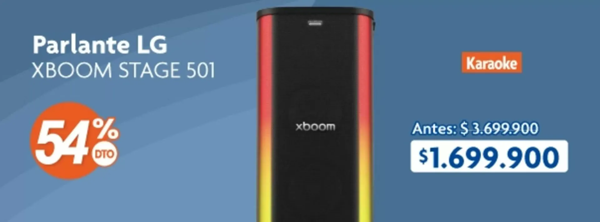 Catalogo de Parlante LG XBOOM STAGE 501 9 de septiembre al 24 de septiembre 2026 - Pag 1