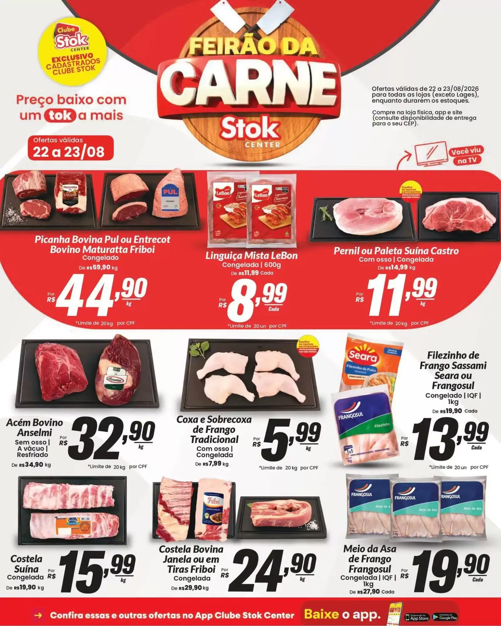Encarte de Feirão da Carne Stok Center 22 de agosto até 23 de agosto 2026 - Pagina 1