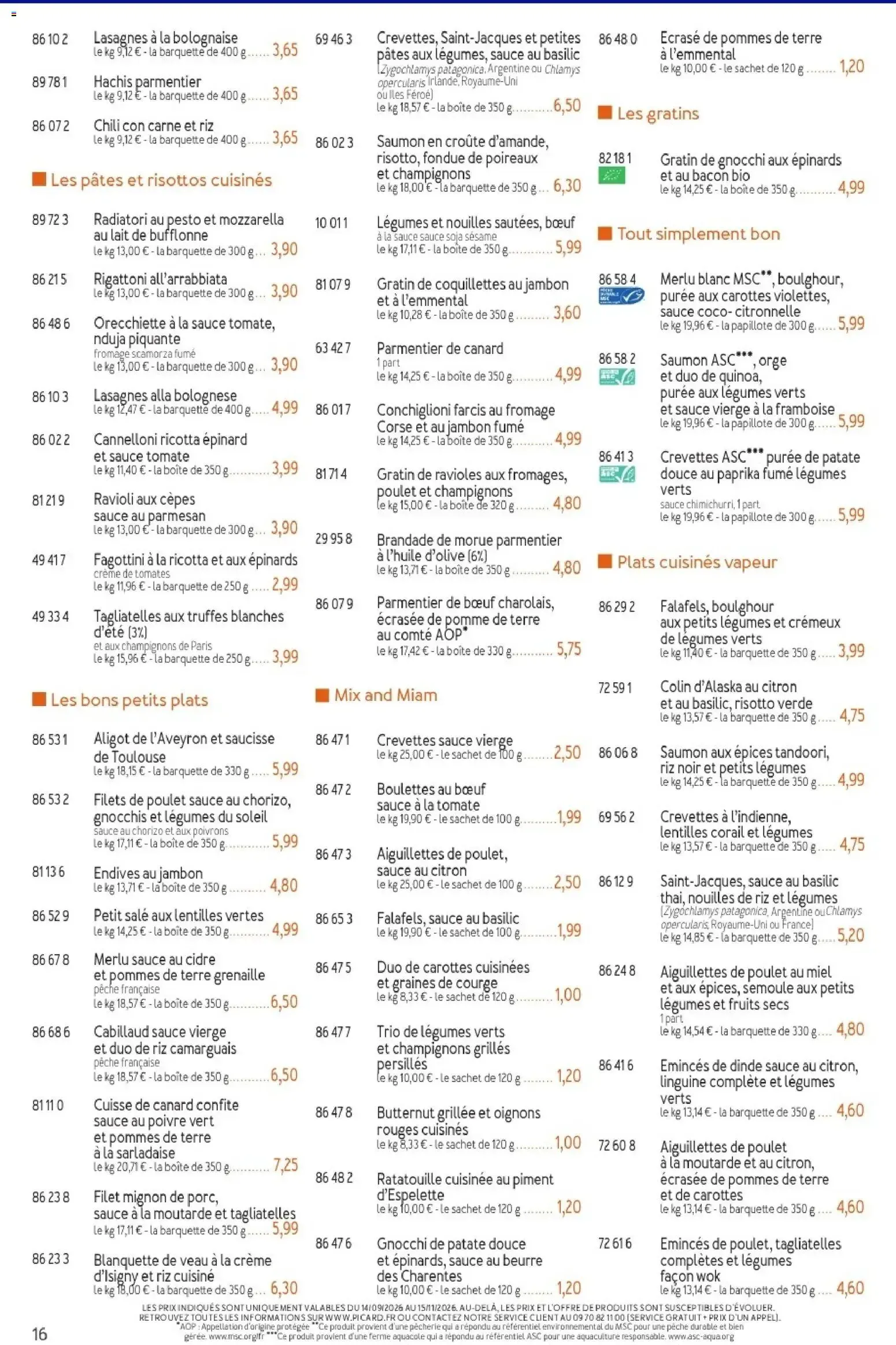 Picard - Catalogue Trimestriel à partir du 14/09/2026 - promo en ligne du 14 septembre au 15 novembre 2026 - Catalogue page 16