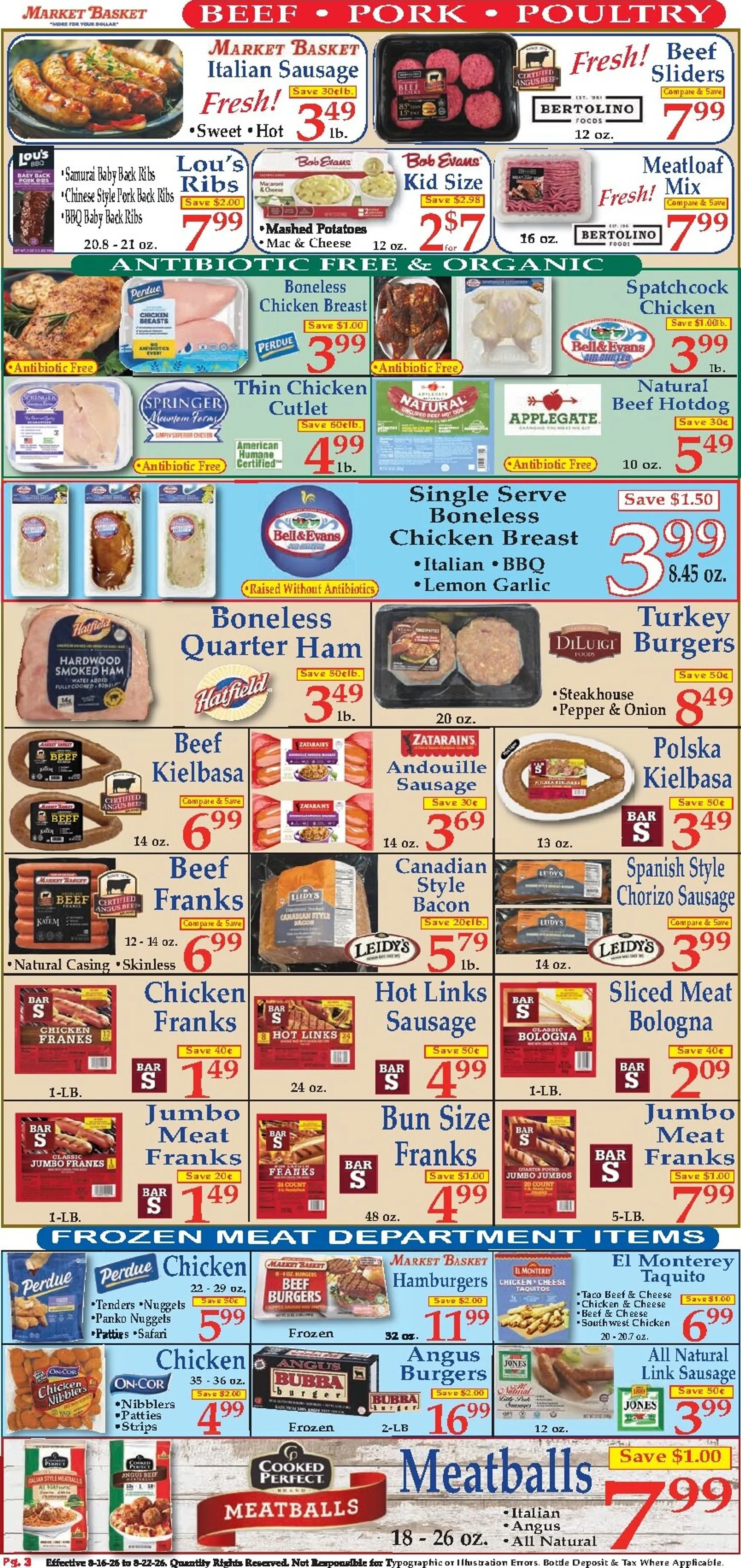 Weekly promotion Current Market Basket leaflet valid from Sunday 08/16/2026 to Saturday 08/22/2026 spanning from August 16 to August 22 2026 - Page 3 for Catalogue 365