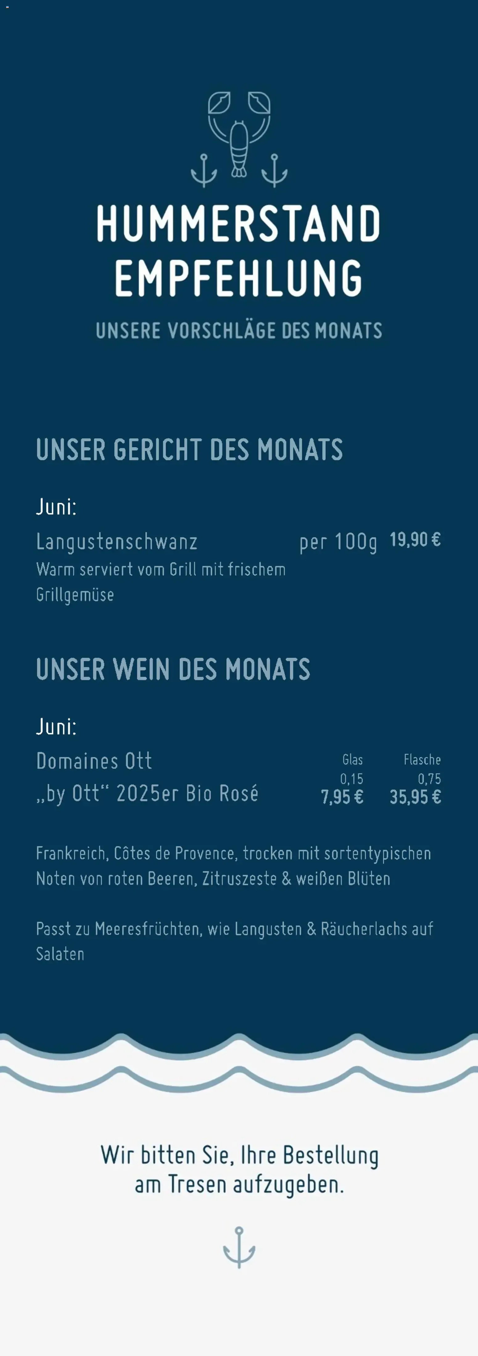 Hummerstand Hamburg: Hummer & Meeresfrüchte für Hamburg von 1. Juni bis 31. August 2026 - Prospekt seite 2