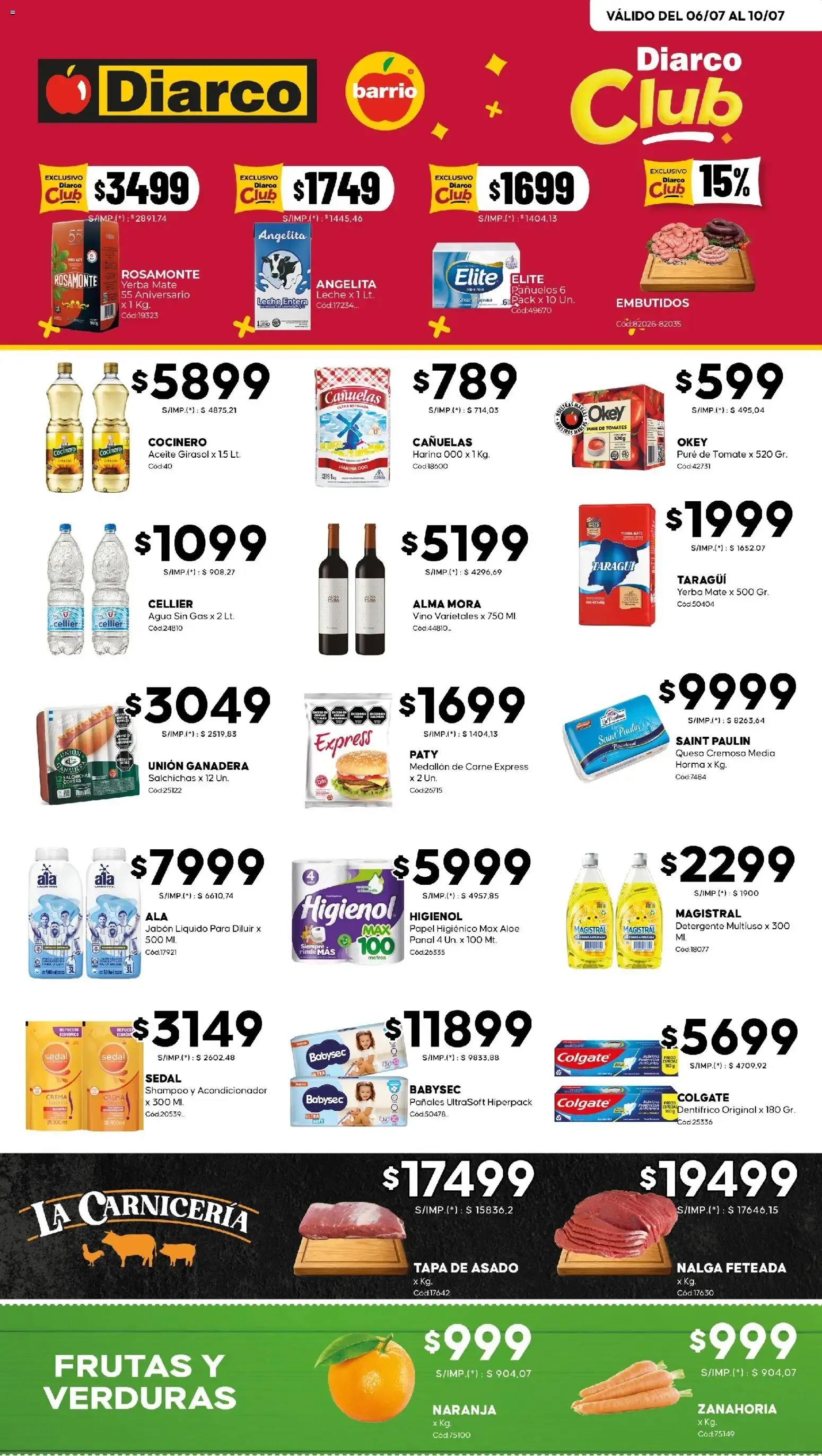 Ofertas de Diarco - Ofertas Diarco Barrio del 06/07/2026 - 10/07/2026 6 de julio al 10 de julio 2026 - Página 1 del catálogo