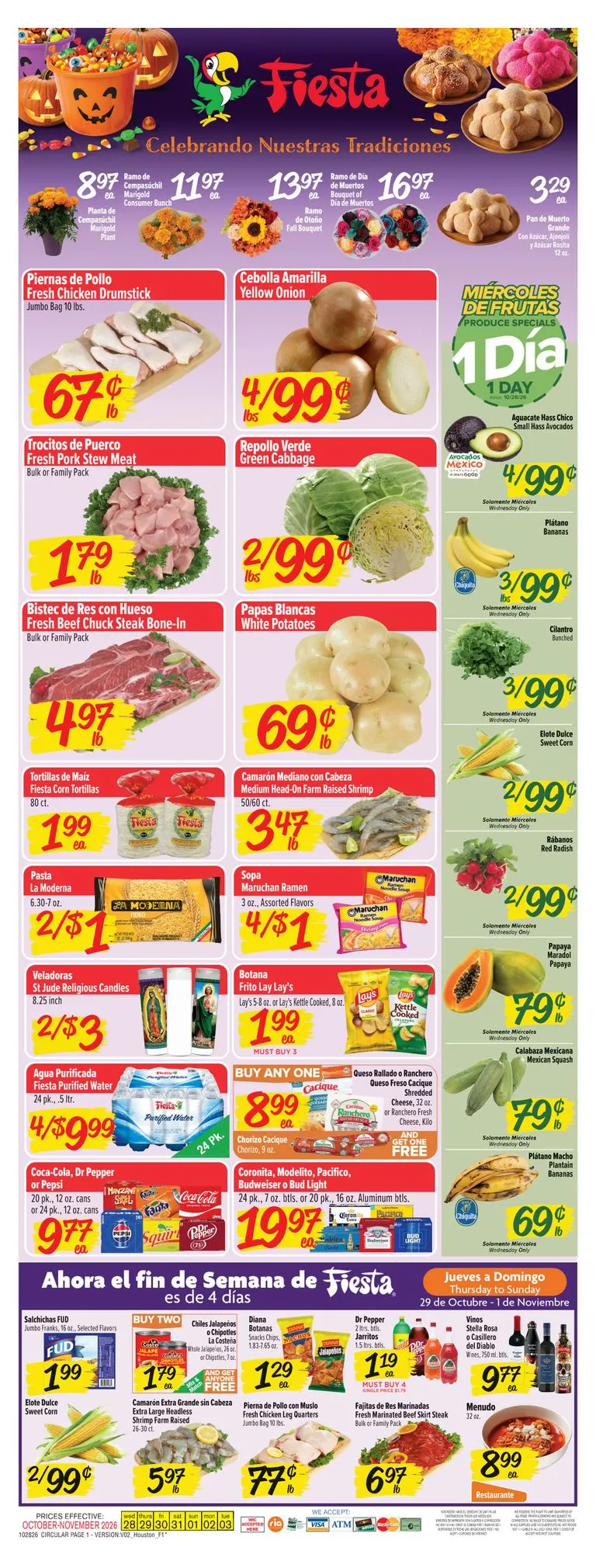 Weekly ad Current Fiesta Mart leaflet valid from Wednesday 10/28/2026 to Tuesday 11/03/2026 from October 28 to November 3 2026 - Page 1