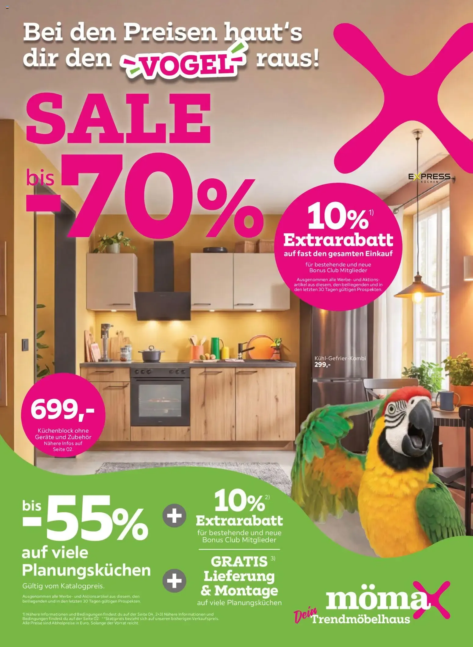 Mömax SALE: Hasta -70% en Muebles y Cocinas von 7. Juli bis 13. Juli 2026 - Flugblätt seite 1