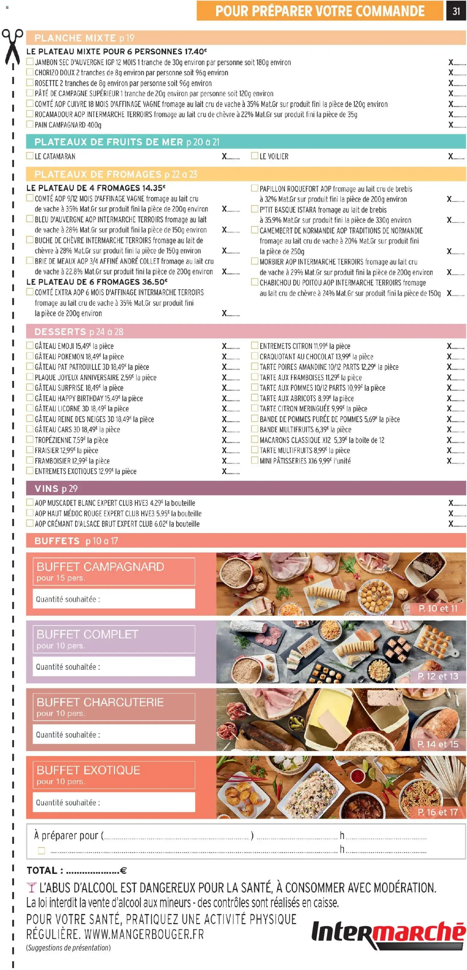 Intermarché - Les menus traiteur printemps/été à partir du 01/04/2026 - promo en ligne du 1 avril au 5 octobre 2026 - Catalogue page 31