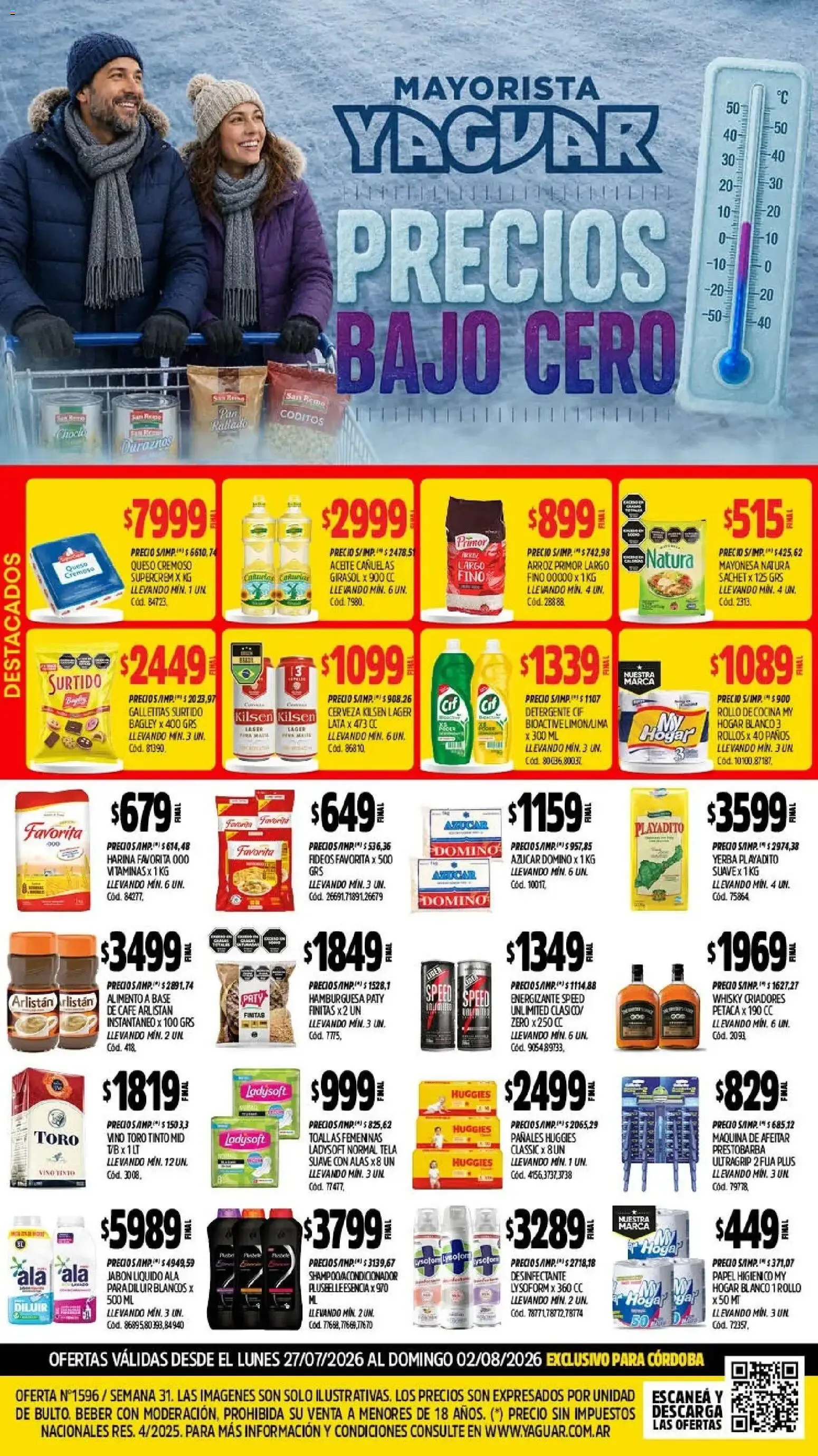 Ofertas de Mayorista Yaguar - Precios Bajo Cero 27 de julio al 2 de agosto 2026 - Página 1 del catálogo