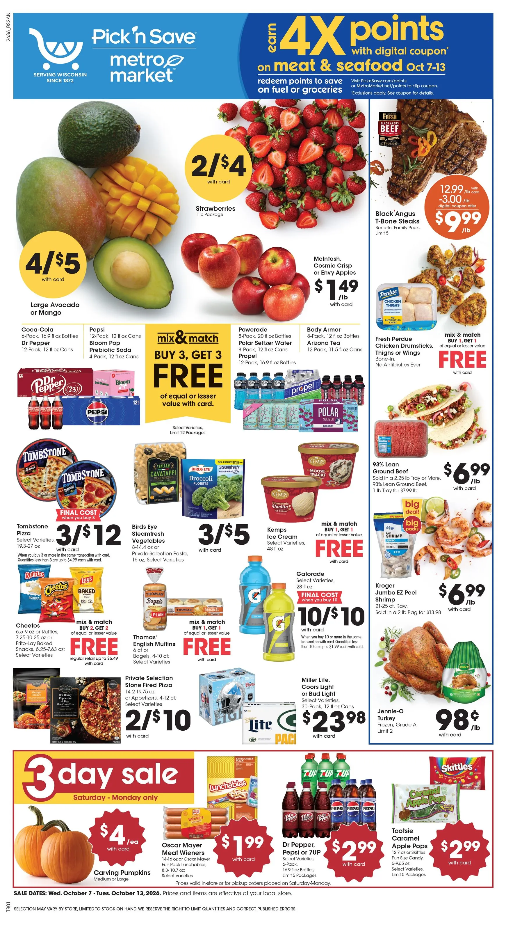 Current Pick'n Save leaflet valid from Wednesday 10/07/2026 to Tuesday 10/13/2026