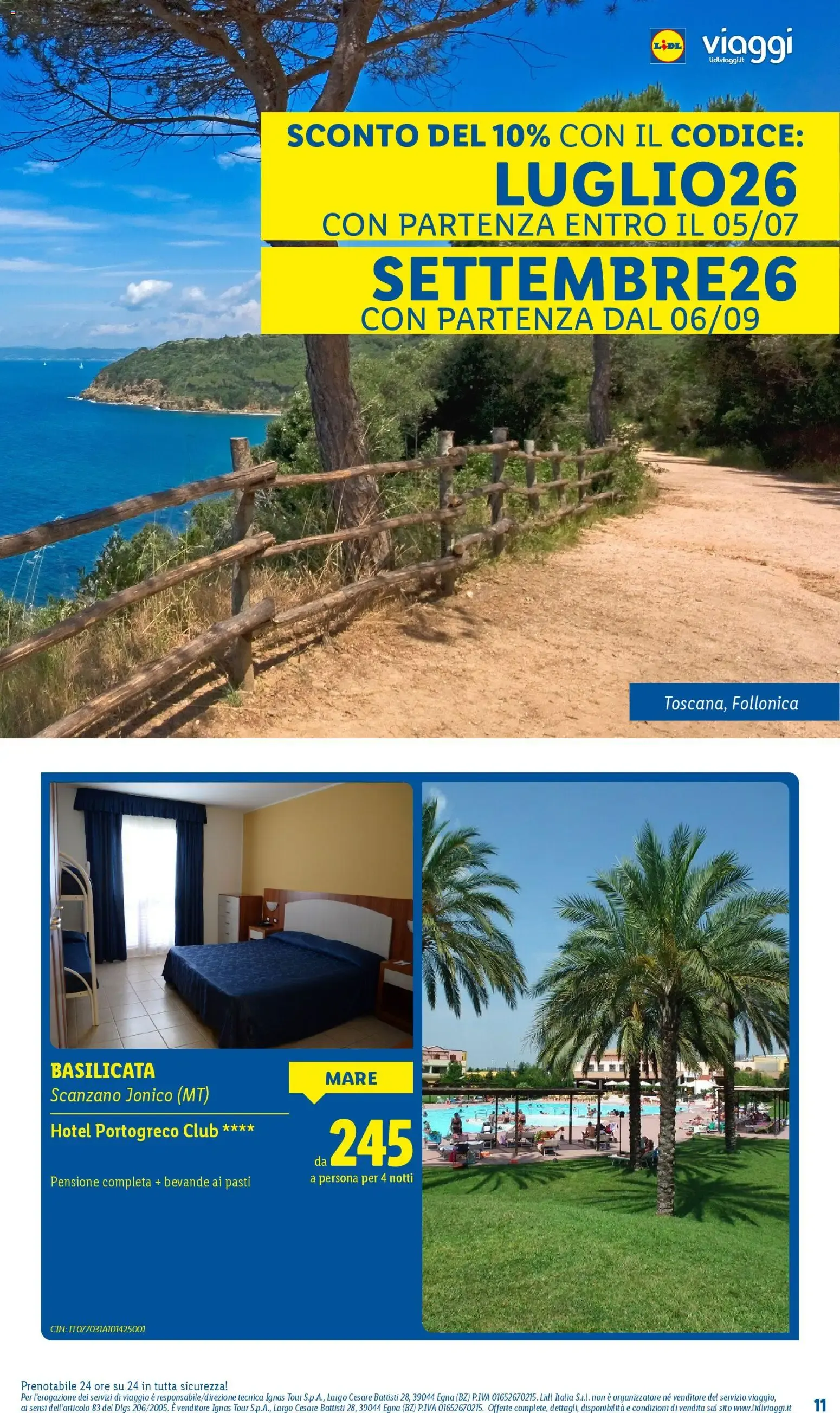 Lidl Viaggi: Vacanze da sogno per la tua estate da 11 marzo a 20 settembre di 2026 - Pagina del volantino 11
