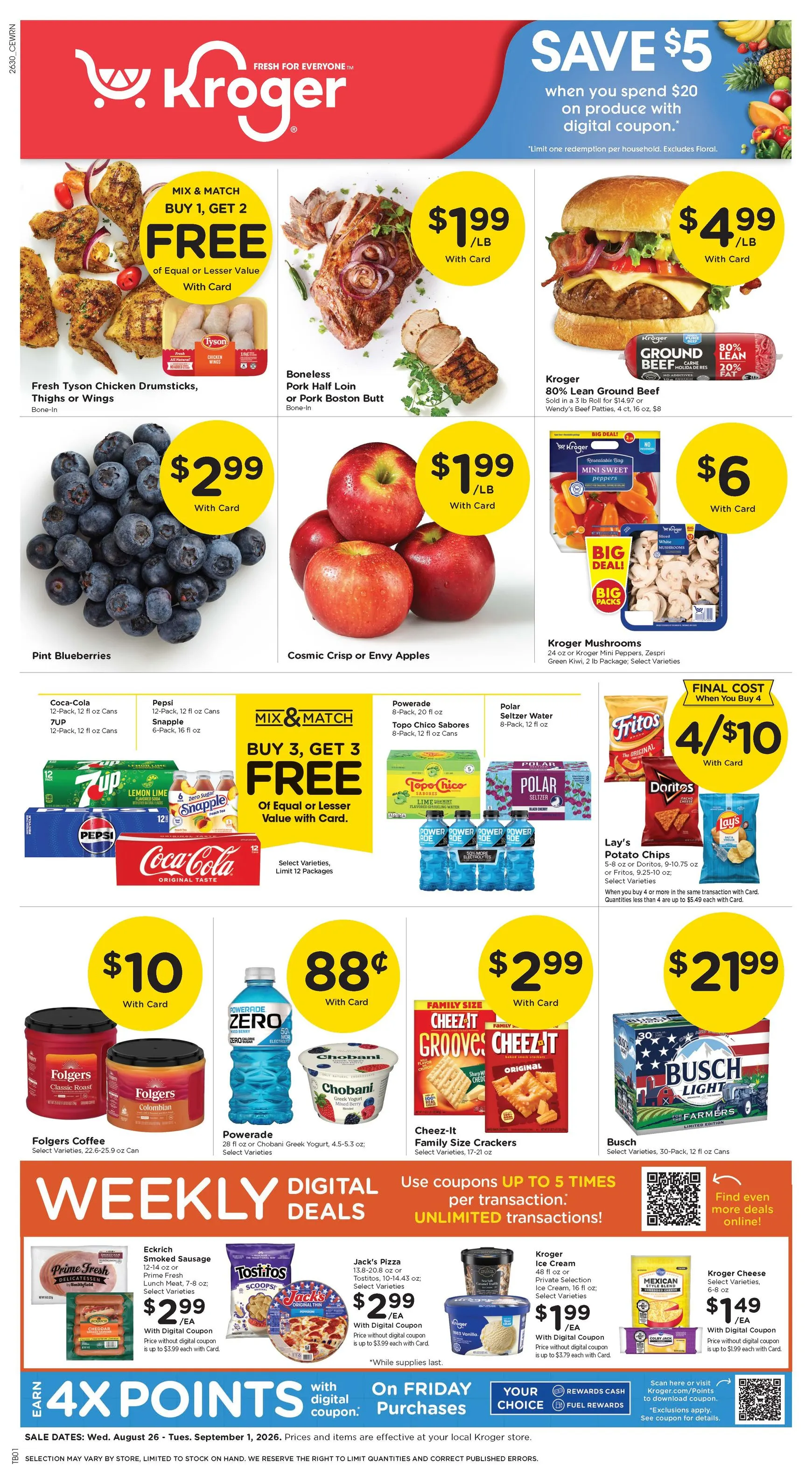 Future Kroger flyer valid from Wednesday 08/26/2026 to Tuesday 09/01/2026