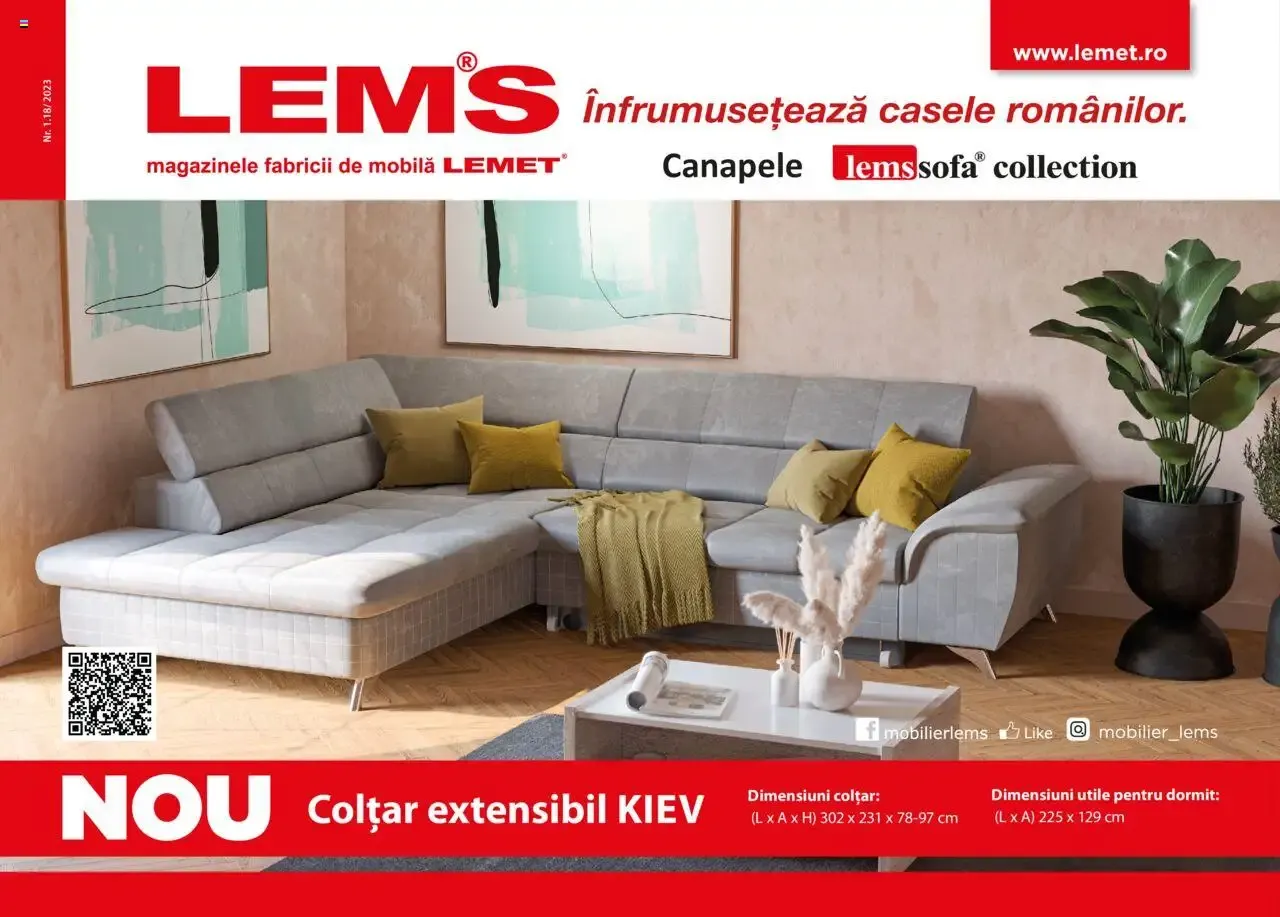 Catalog LEMS Canapele lemssofa collection - Colţar extensibil KIEV de la 17 noiembrie până la 31 ianuarie 2027 - Revista Pagina 1