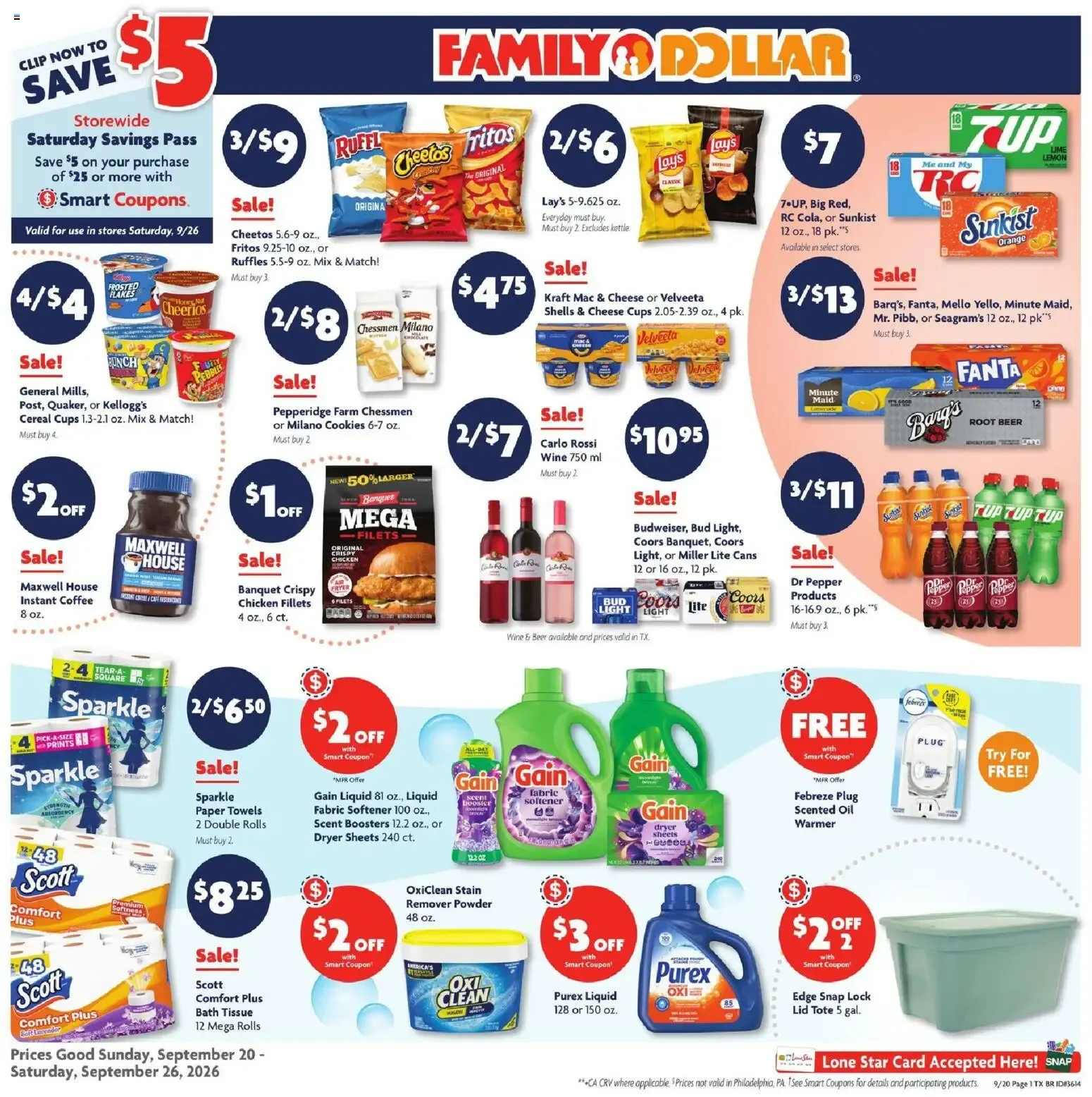 Weekly ad Family Dollar Weekly Ad (09/20 - 09/26 2026) - Flyer from September 20 to September 26 2026 - Page 1