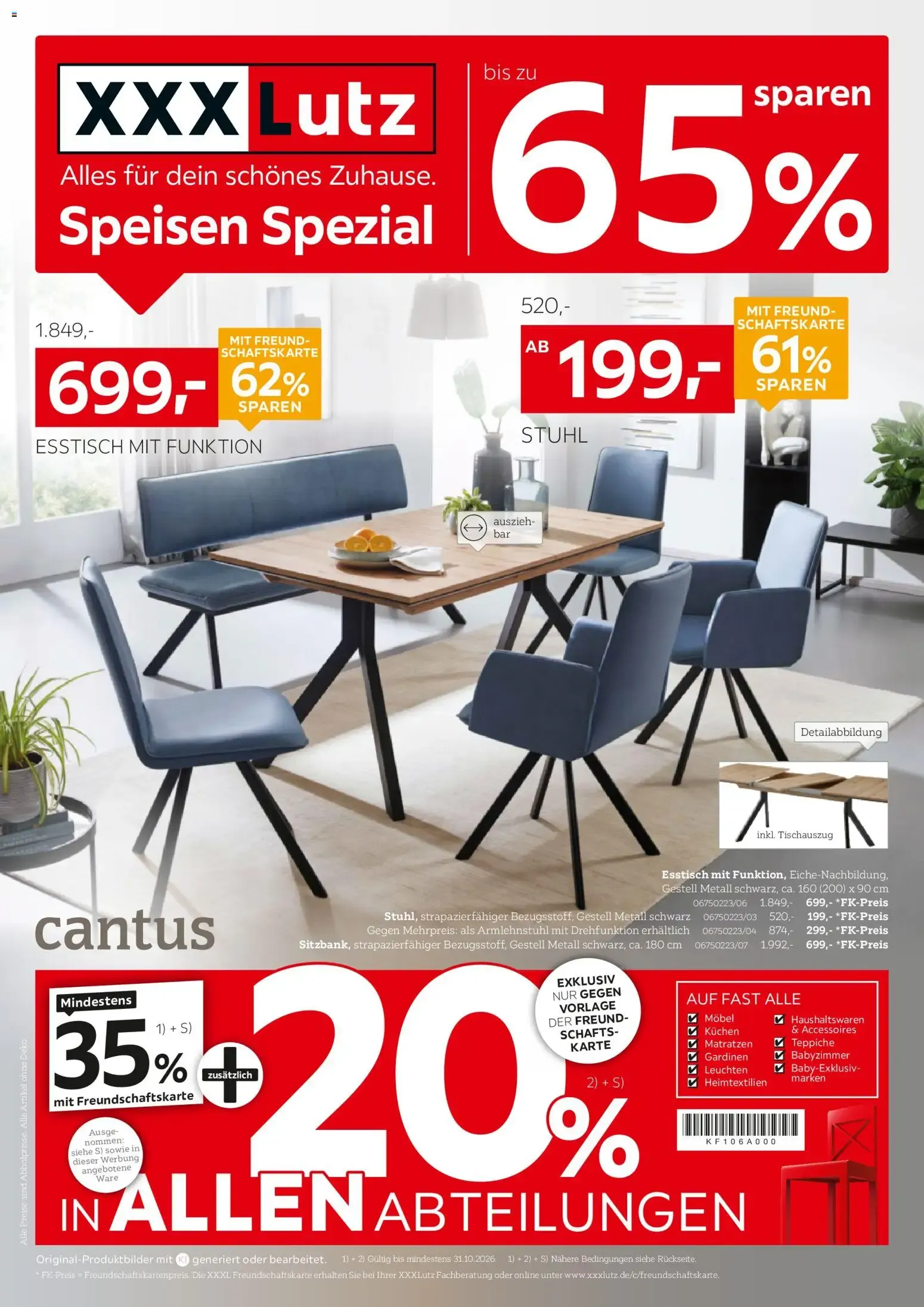 XXXLutz Speisen Spezial von 17. Oktober bis 31. Oktober 2026 - Prospekt seite 1