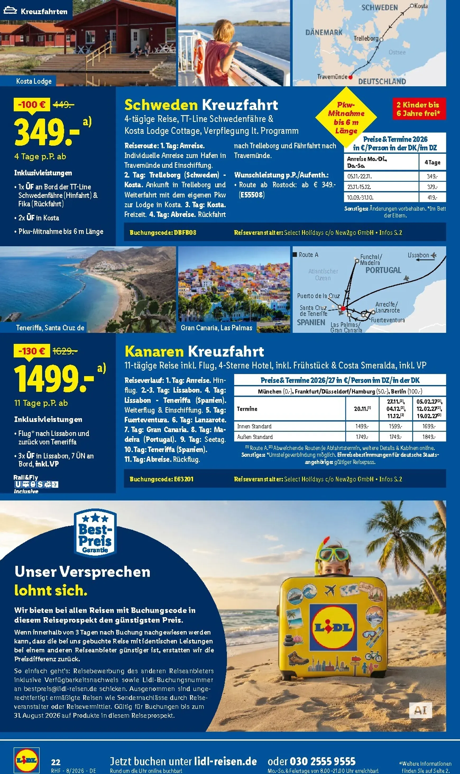 Lidl August Reise-Highlights Prospekt – von Mittwoch 29.07.2026 bis Montag 31.08.2026 von 29. Juli bis 31. August 2026 - Prospekt seite 22