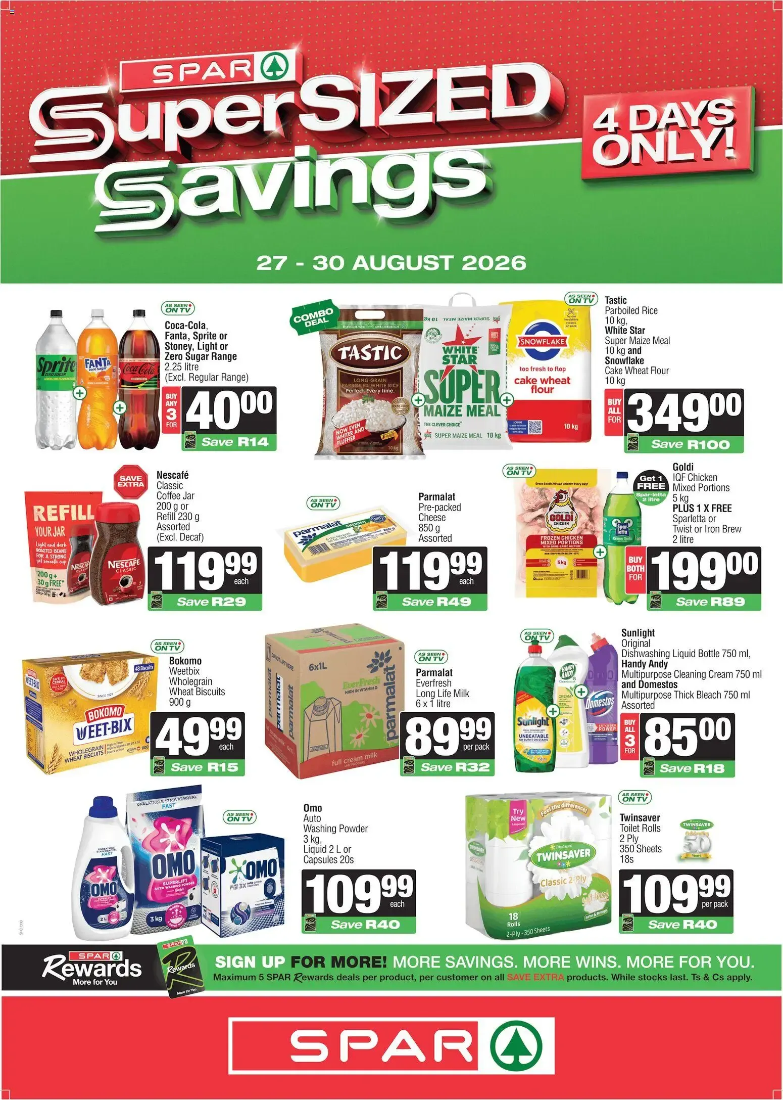Spar Super sized savings (27/08/2026 - 30/08/2026) Online from 27 August to 30 August 2026 - Catalogue Page 1