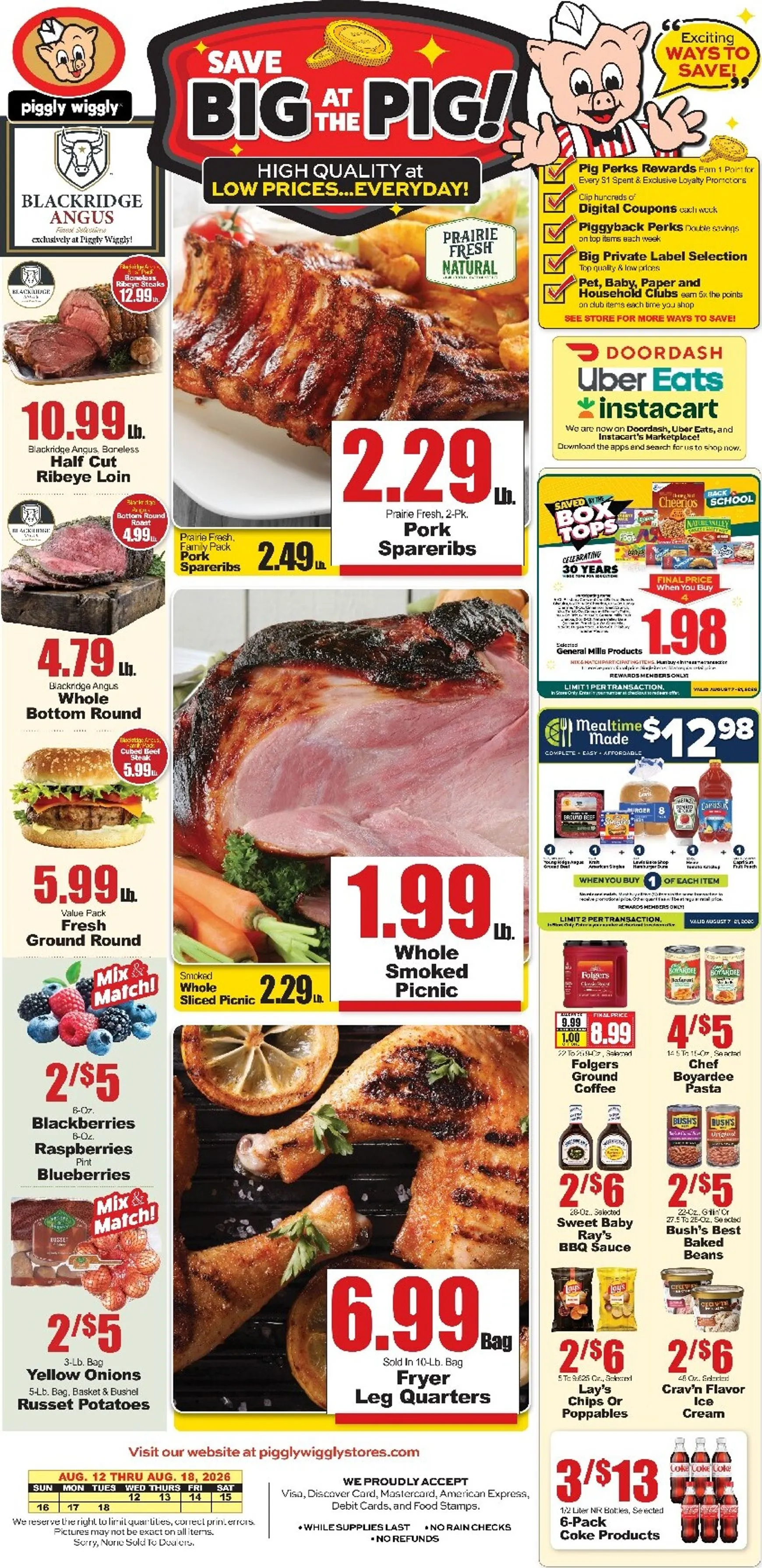 Current Piggly Wiggly leaflet valid from Wednesday 08/12/2026 to Tuesday 08/18/2026