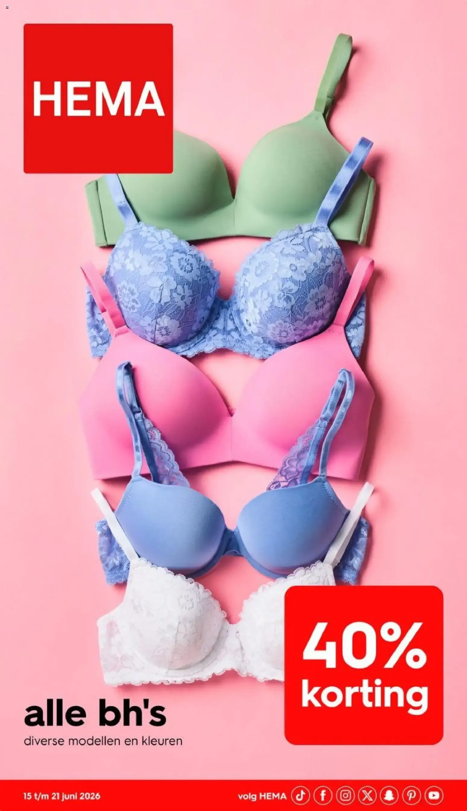 HEMA: 40% korting en alle bh's