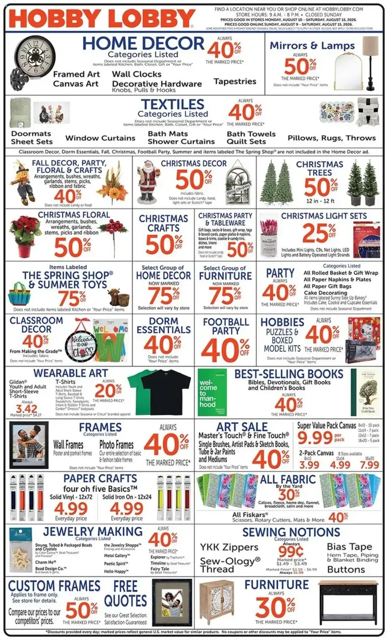 Weekly ad Hobby Lobby from August 10 to August 16 2026 - Page 1