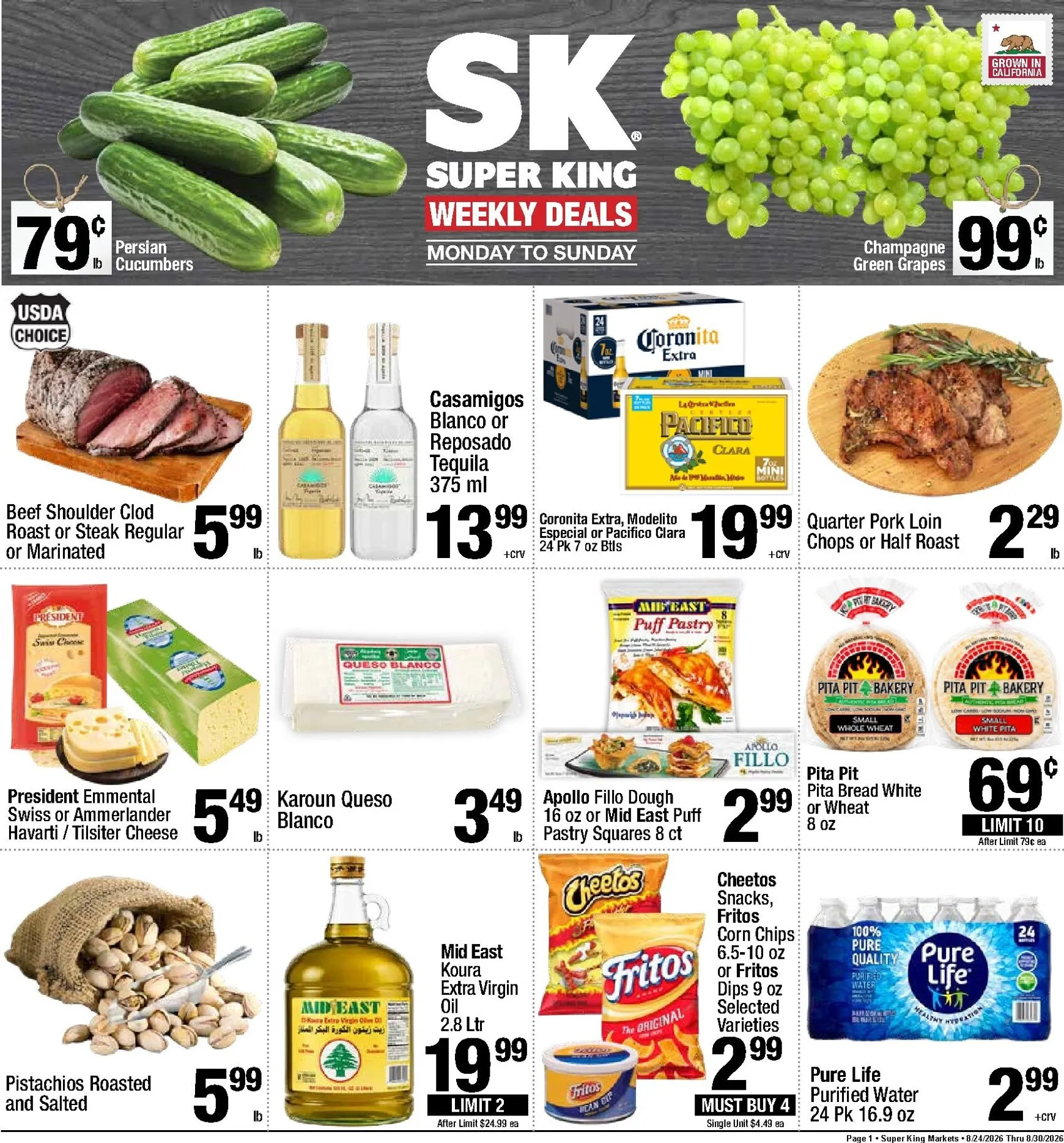 Current Super King leaflet valid from Monday 08/24/2026 to Sunday 08/30/2026