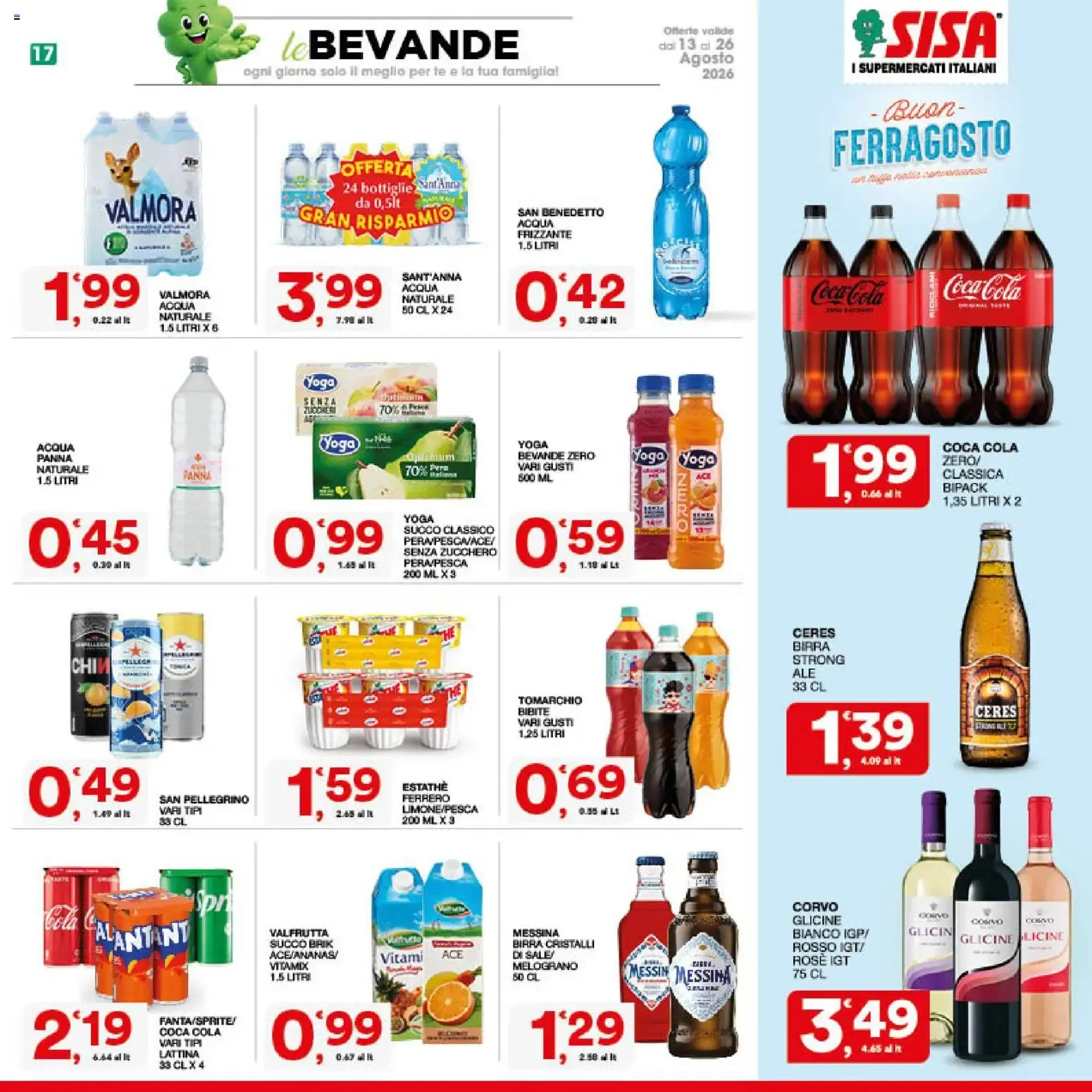 SISA I Supermercati Italiani - Buon Ferragosto da 13 agosto a 26 agosto di 2026 - Pagina del volantino 17