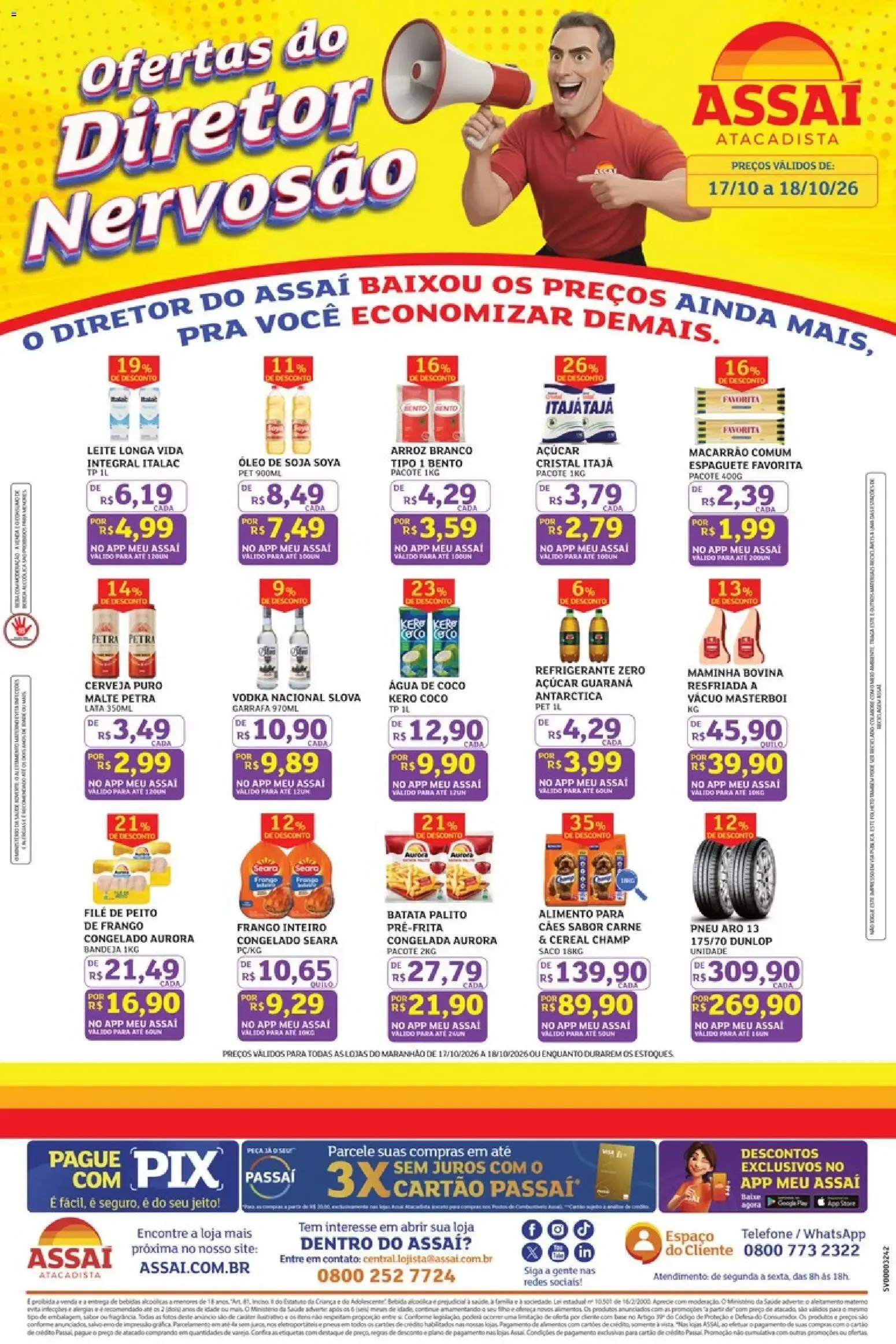 Encarte de Ofertas do Diretor Nervosão - Assaí Atacadista 17 de outubro até 18 de outubro 2026 - Pagina 1