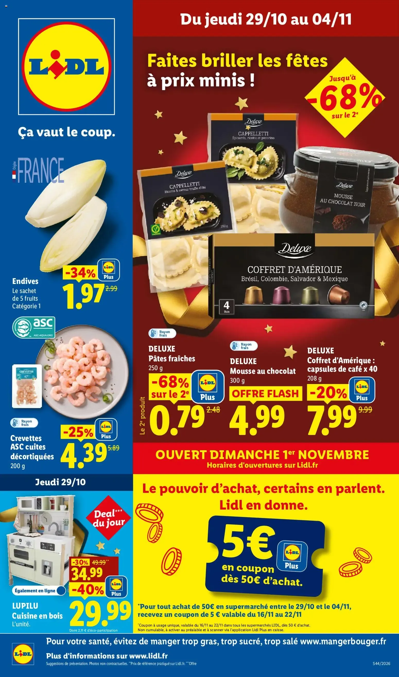LIDL: Faites briller les fêtes à prix minis ! du 29 octobre au 4 novembre 2026 - Catalogue page 1