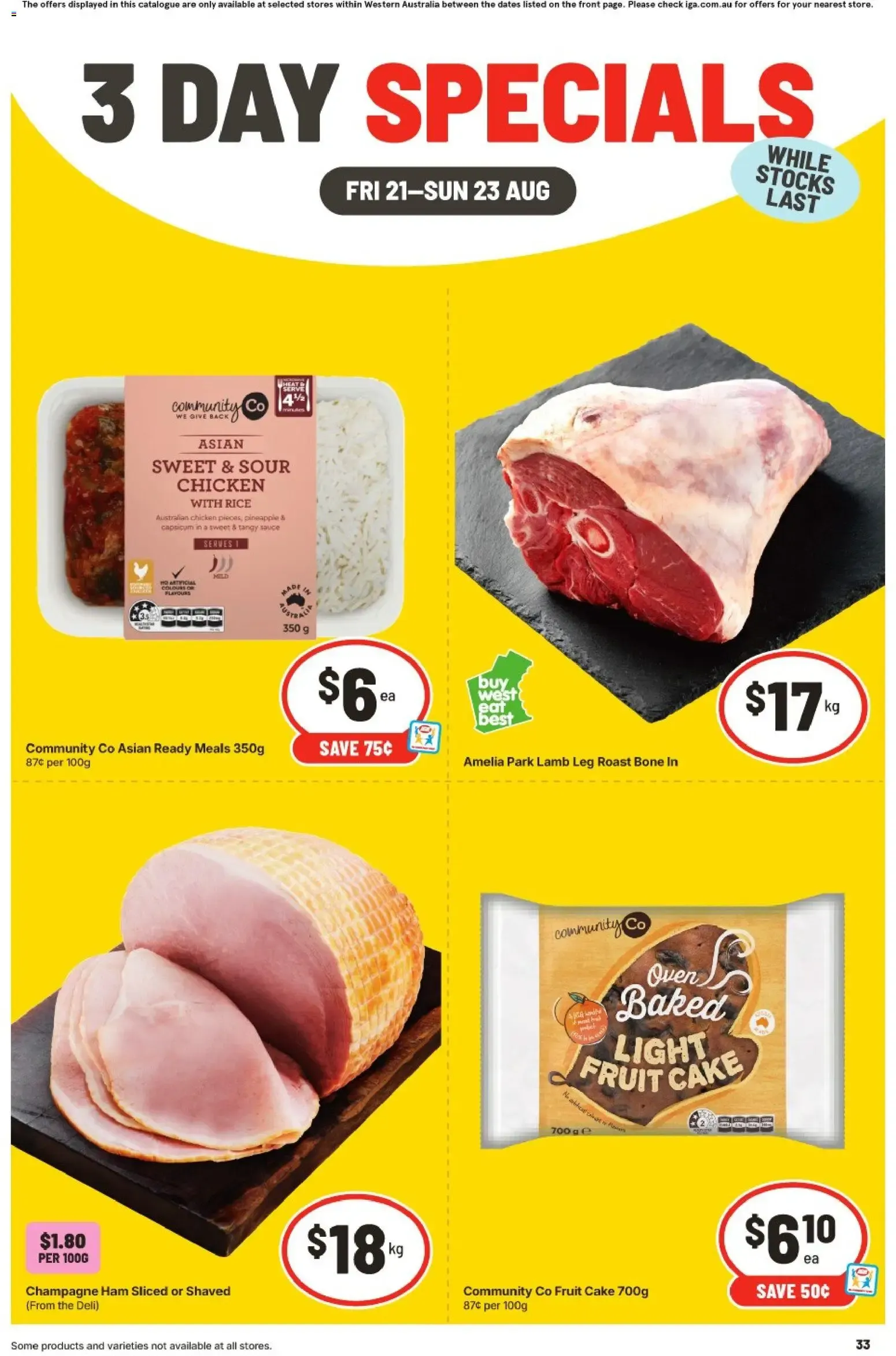 3 Day Specials