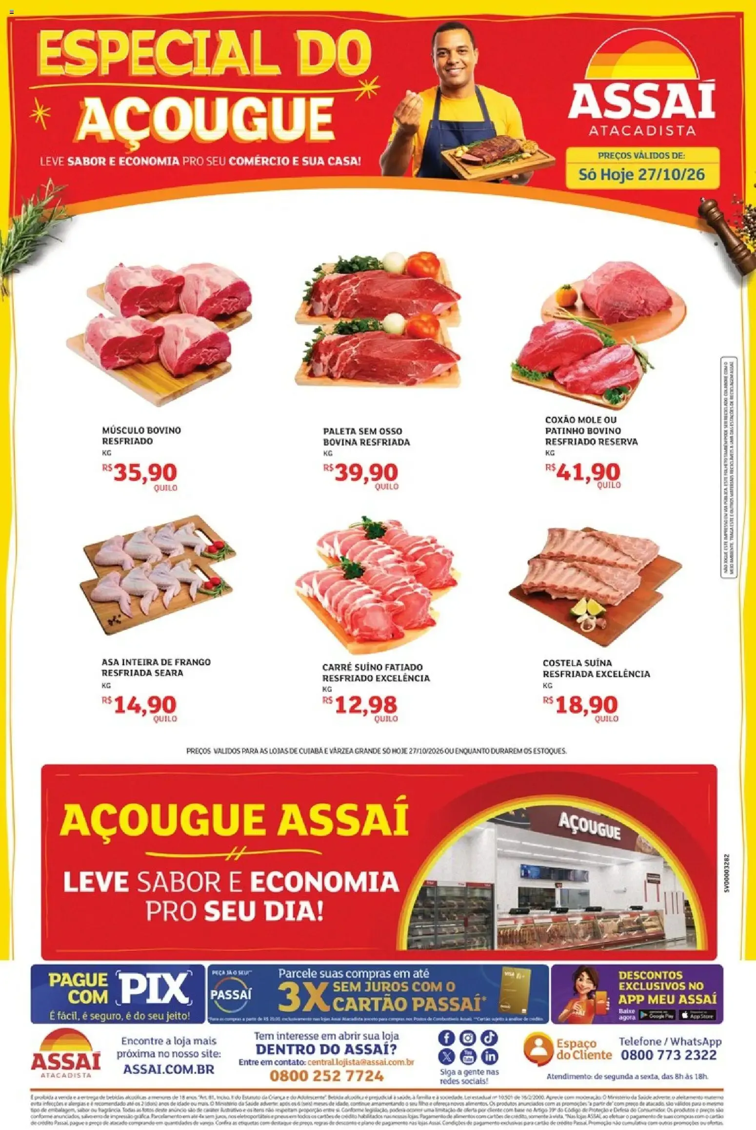 Encarte de Especial do Açougue Assaí Atacadista 27 de outubro até 27 de outubro 2026 - Pagina 1