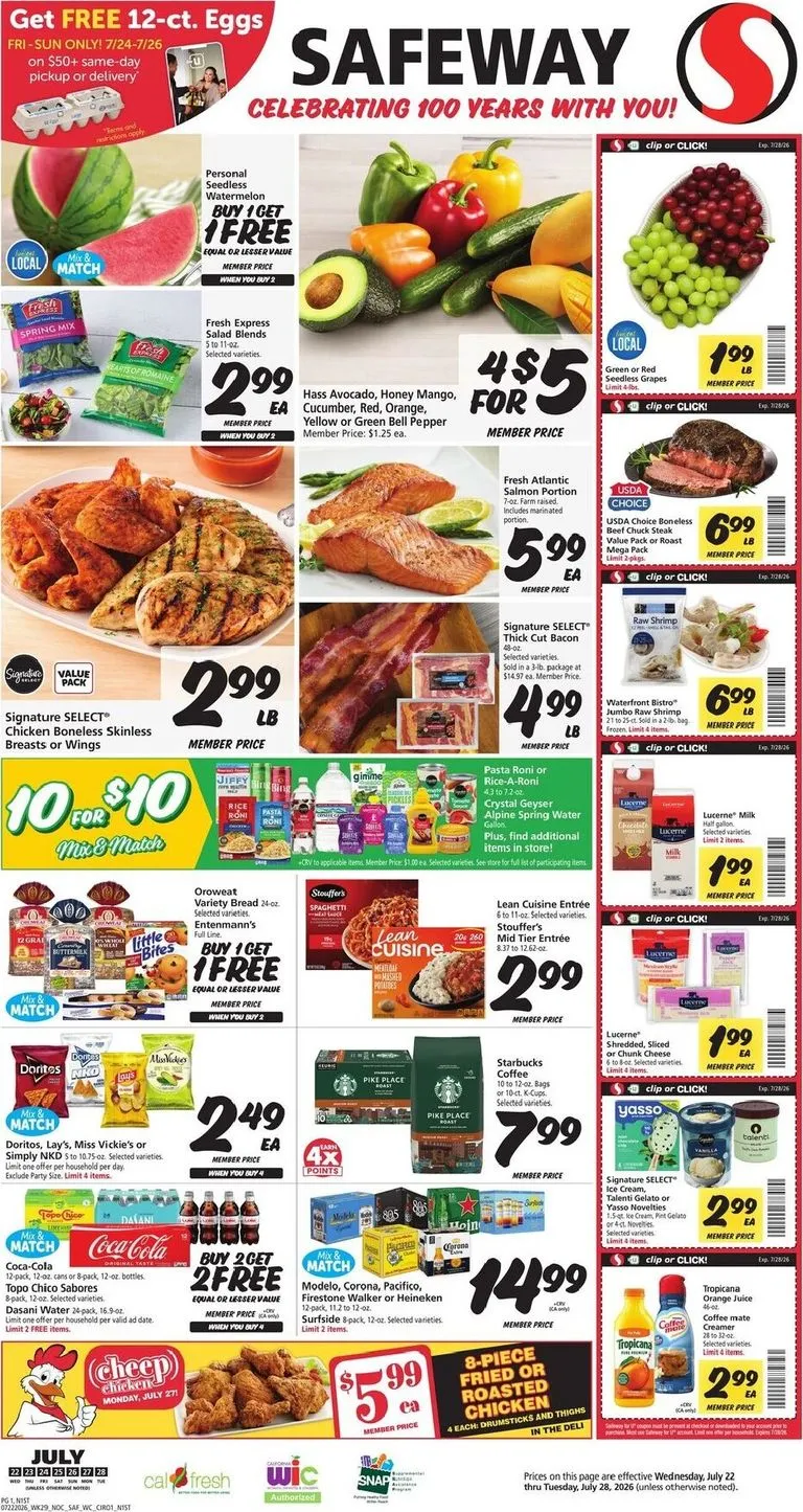 Weekly ad Safeway from July 22 to July 28 2026 - Page 1