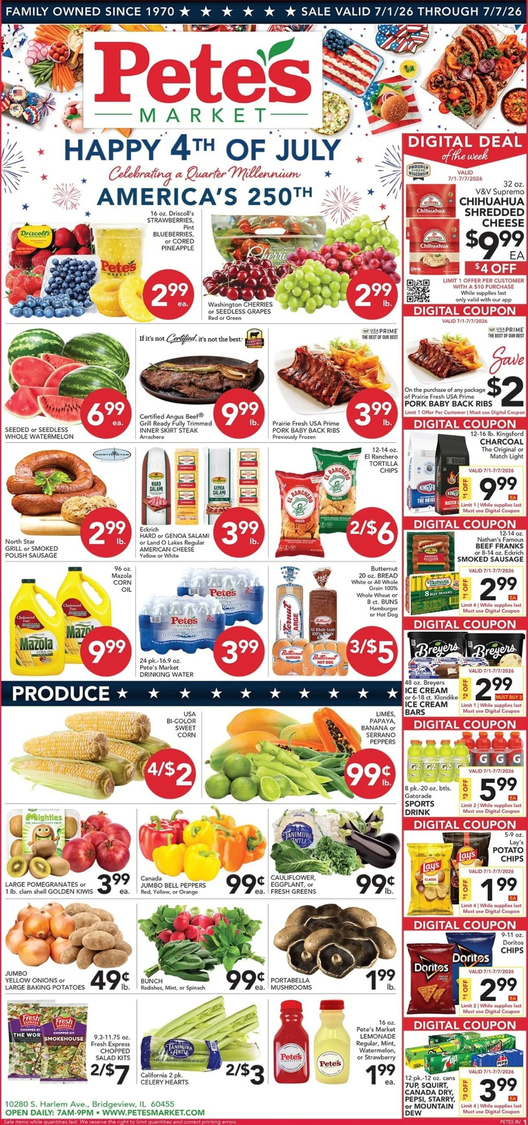 Weekly ad Pete's Market: Happy 4th of July - America's 250th Celebration from July 1 to July 7 2026 - Page 1