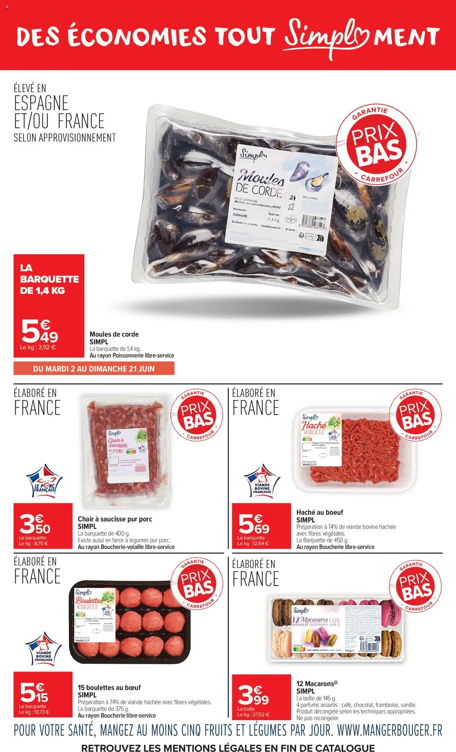 Carrefour Market Garantie prix bas-tout simpl'ment à partir du 01/06/2026 - promo en ligne du 1 juin au 21 juin 2026 - Catalogue page 3