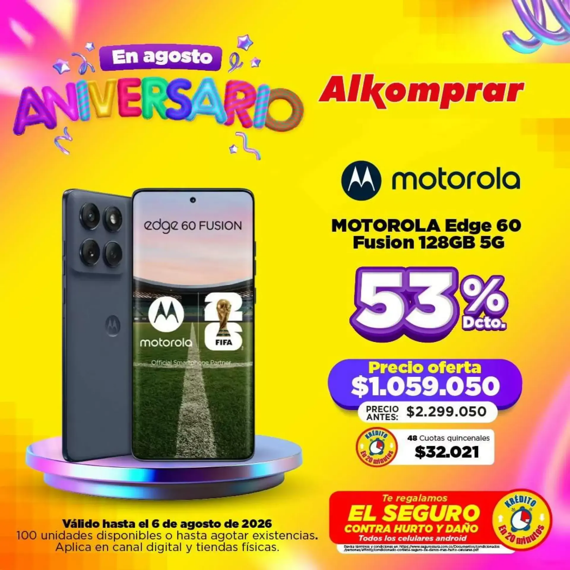 Catalogo de ANIVERSARIO Alkomprar - Motorola Edge 60 Fusion 5 de agosto al 6 de agosto 2026 - Pag 1