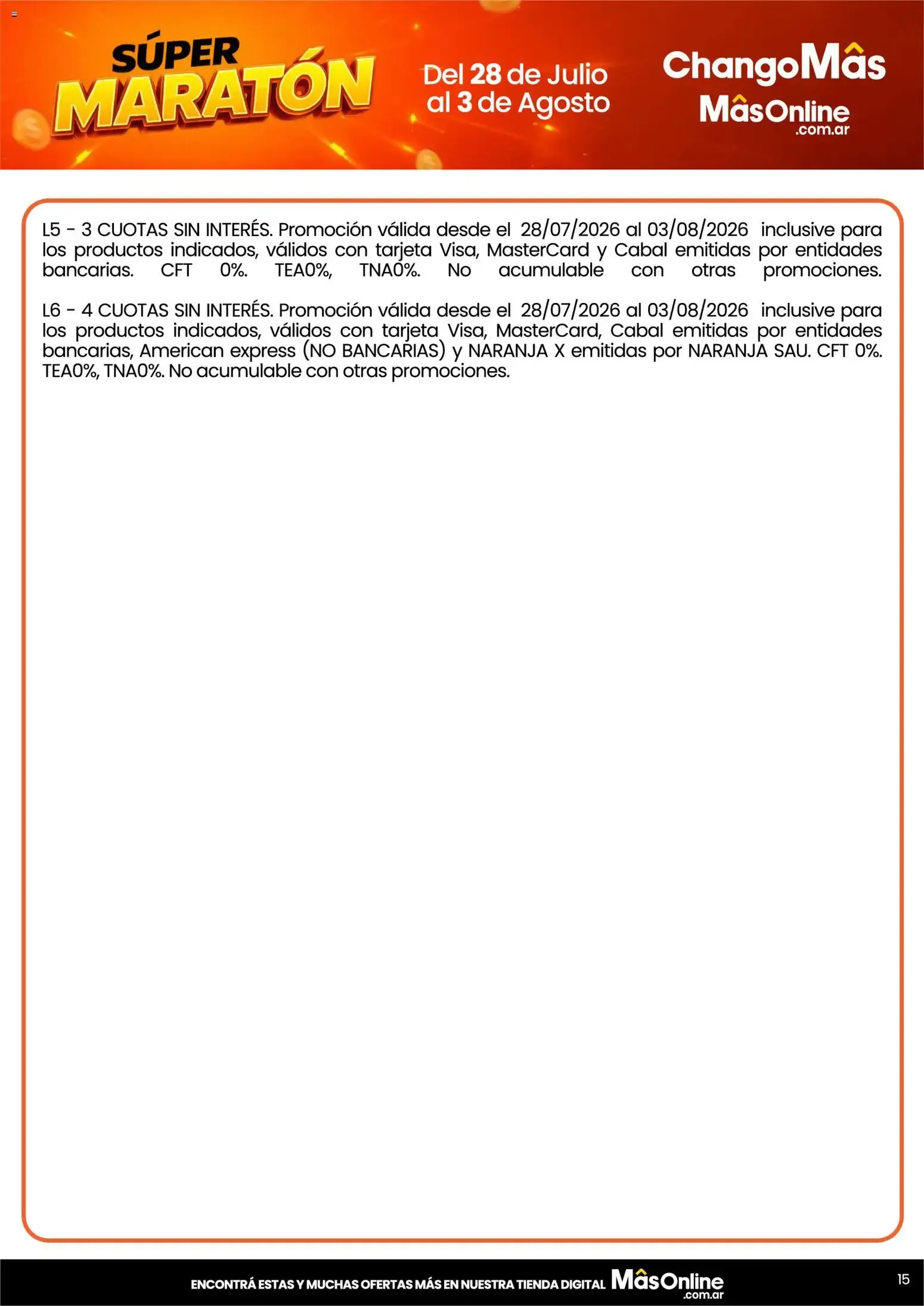Ofertas de Changomas Súper Maratón || del 28/07/2026 - 03/08/2026 || Catálogo 28 de julio al 3 de agosto 2026 - Página 15 del catálogo