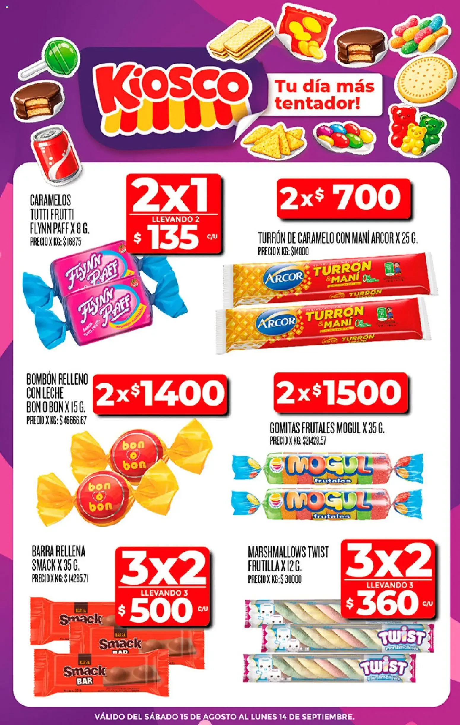 Ofertas de Kiosco - Especial Golosinas 15 de agosto al 14 de septiembre 2026 - Página 1 del catálogo