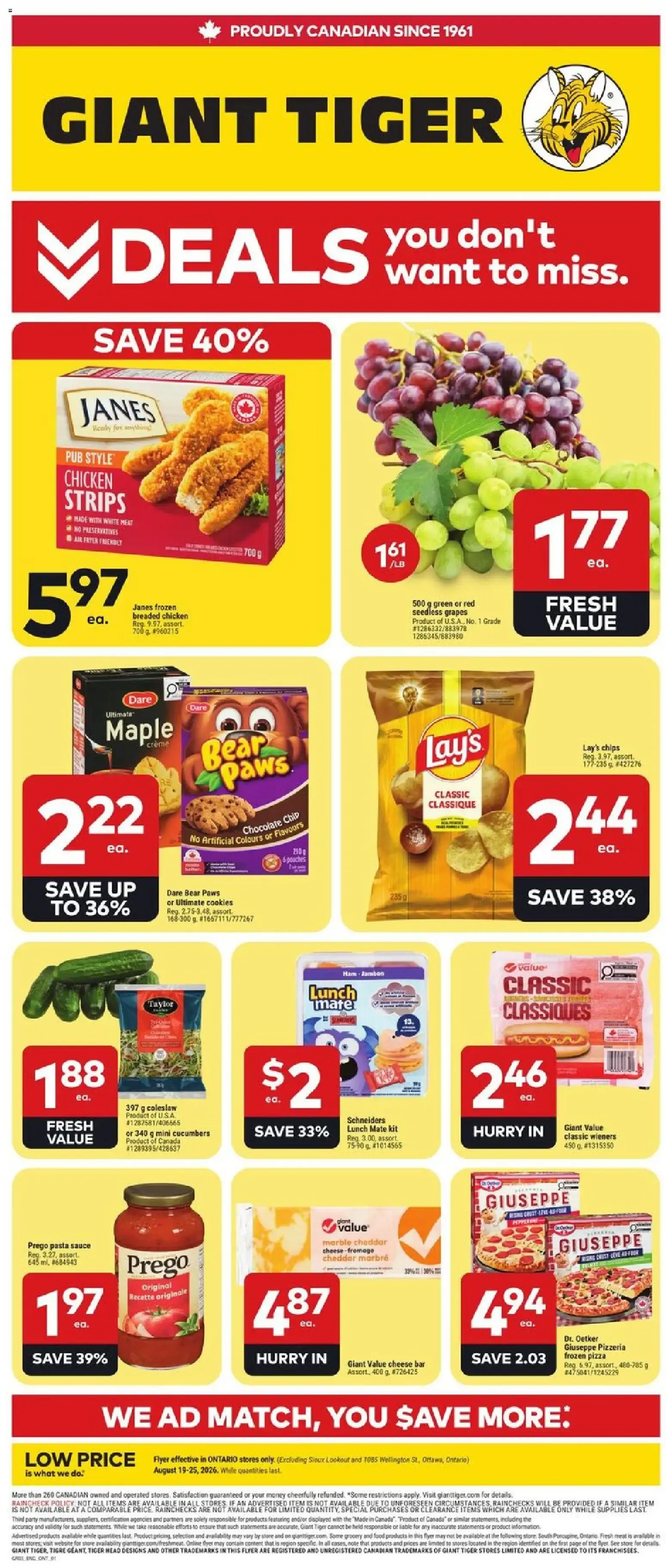 Giant Tiger Flyer | from Aug 19, 2026 | Weekly deals
