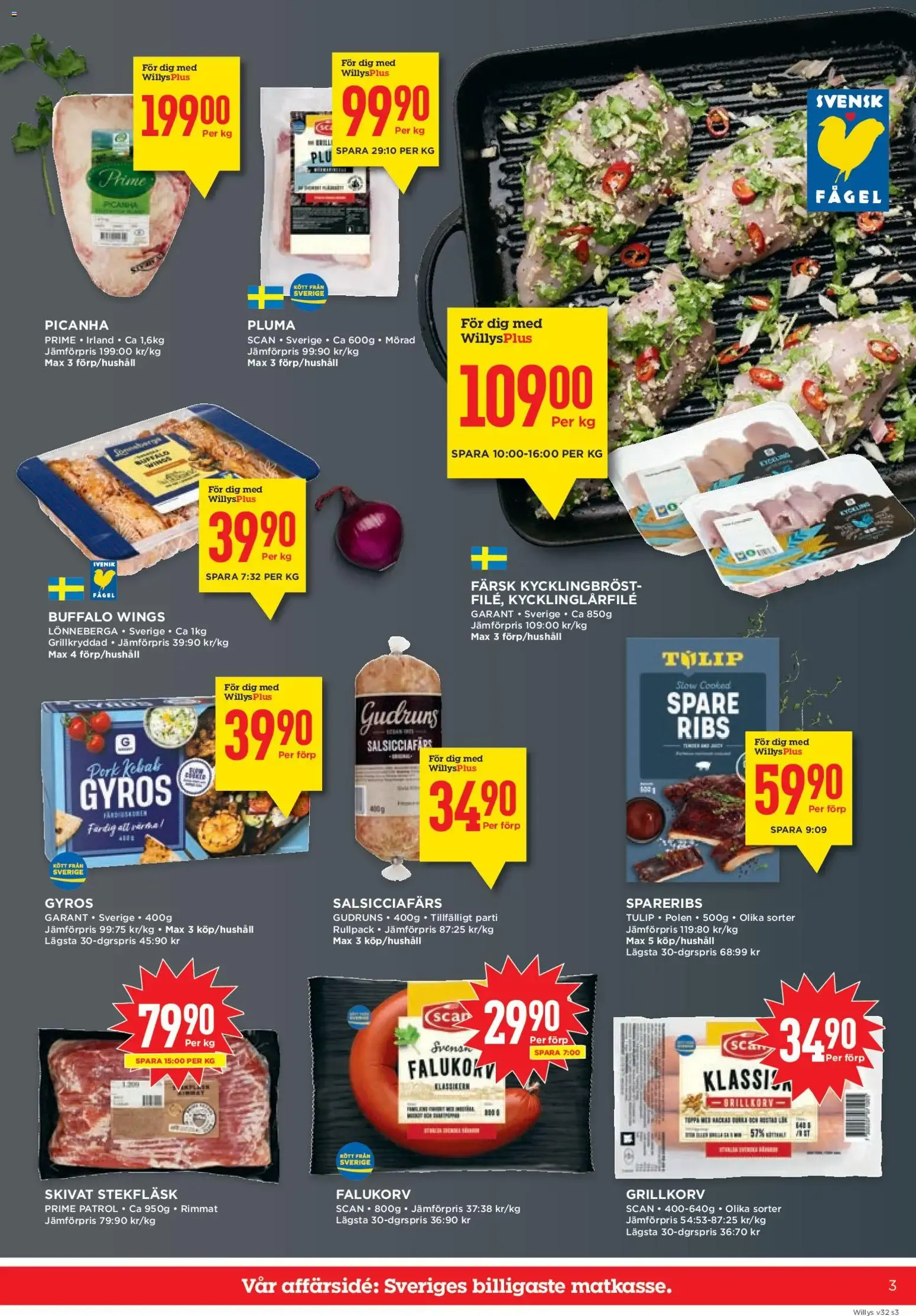 Willys erbjudanden från 03/08/2026 - 09/08/2026 > Reklamblad nuvarande rabatter från 3 augusti till 9 augusti 2026 - Reklamblad sidor 3