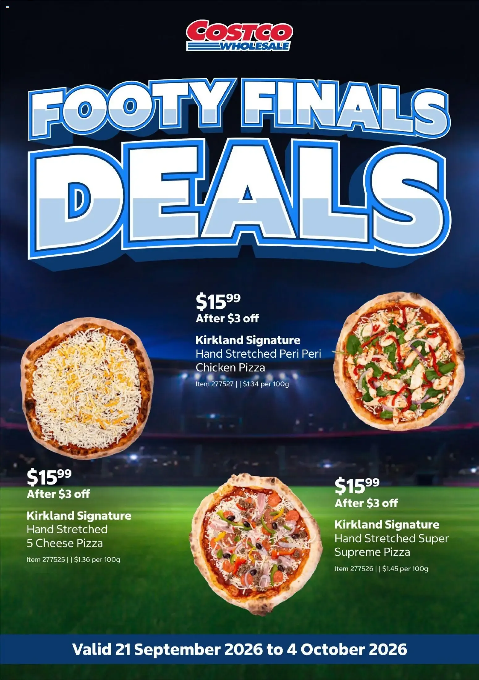 Costco Wholesale Footy Finals Deals - Catalogue valid from 21 September to 4 October 2026 - page 1