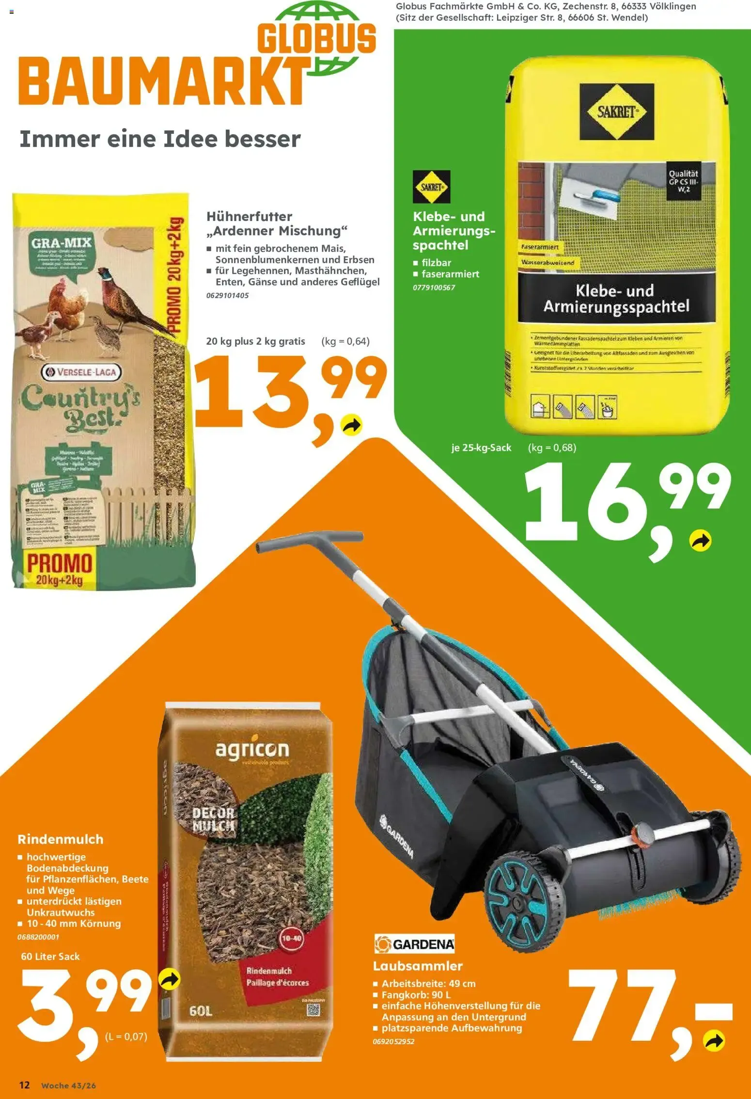 Globus Baumarkt von 19. Oktober bis 24. Oktober 2026 - Prospekt seite 12