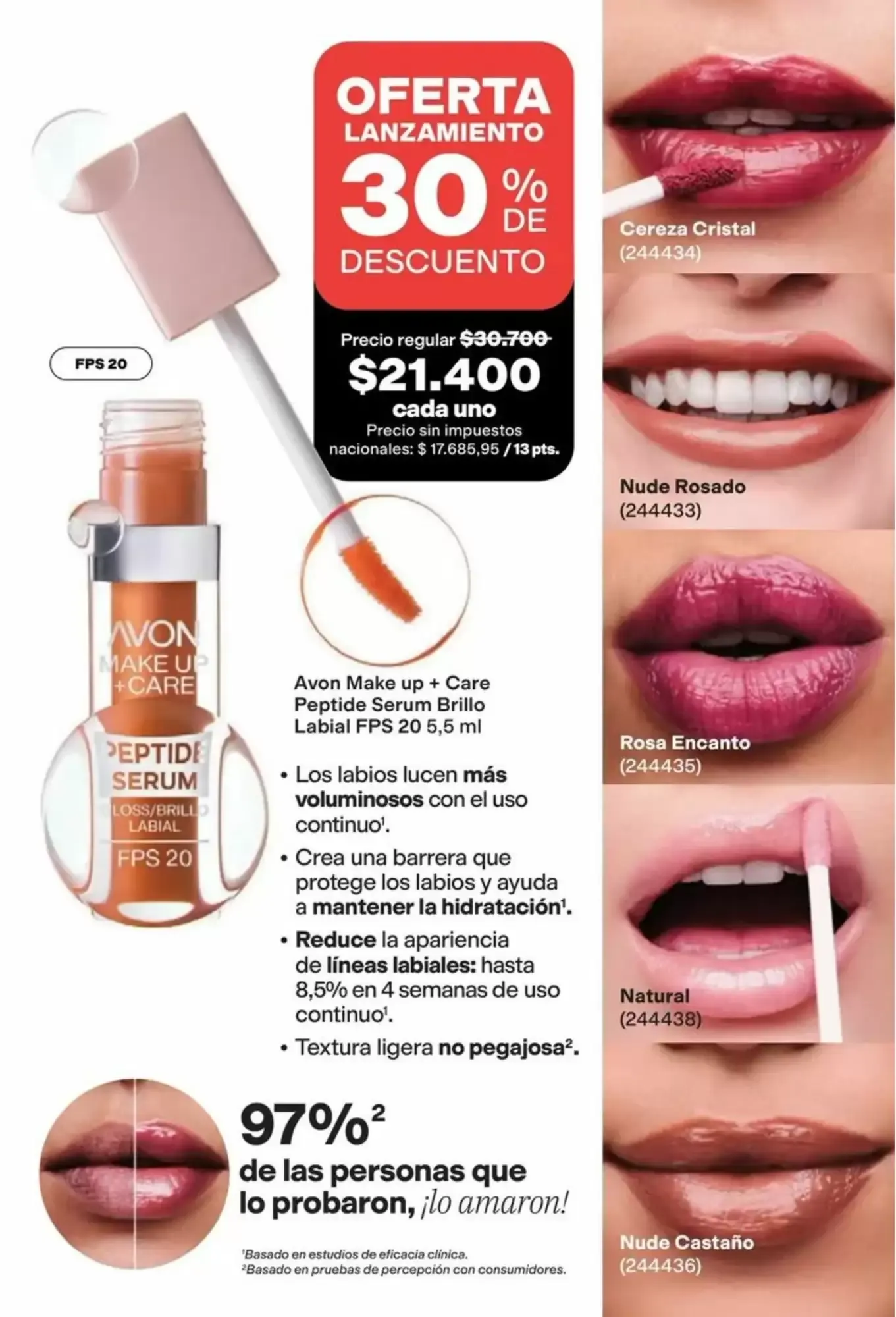 Ofertas de Tu primer sérum labial Avon con péptidos 12 de octubre al 27 de octubre 2026 - Página 9 del catálogo