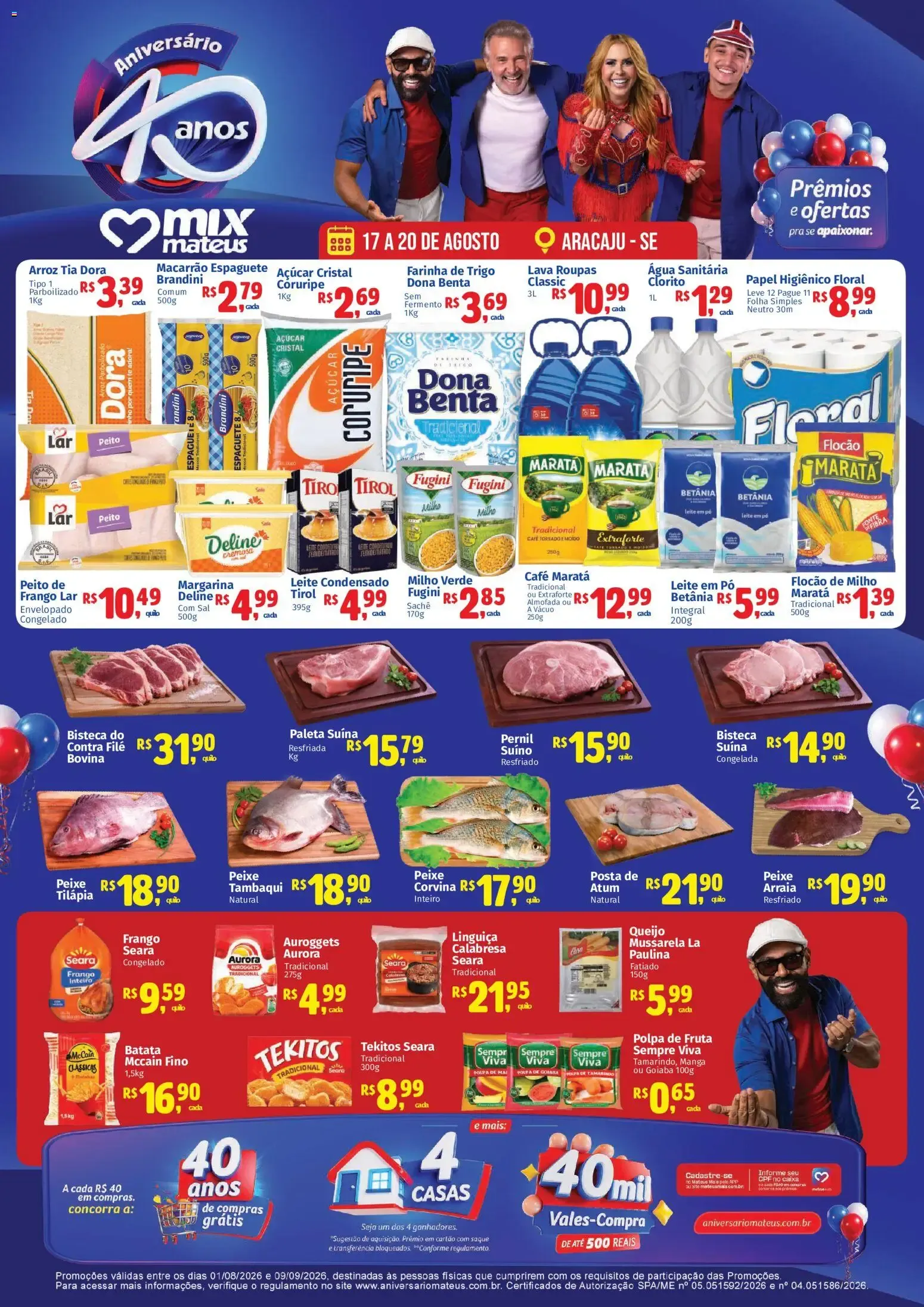 Encarte de Mix Mateus - Aniversário 40 anos: Ofertas e Prêmios 1 de agosto até 9 de setembro 2026 - Pagina 1