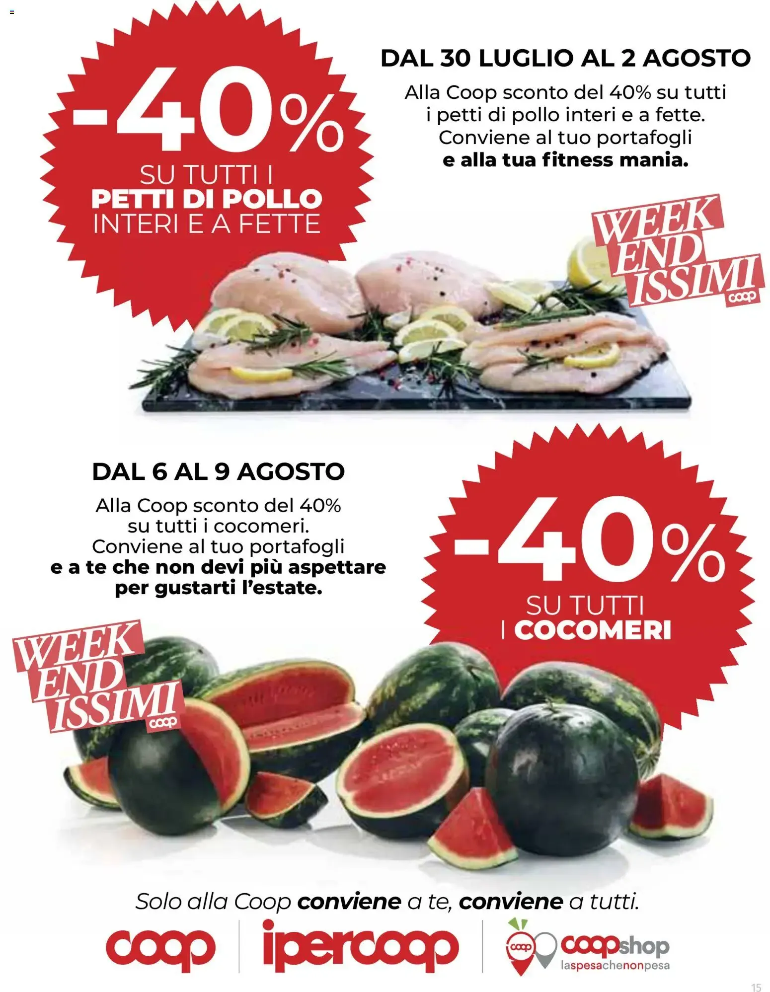 Anteprima volantino Ipercoop dal 30/07/2026 - nuovo offerte da 30 luglio a 12 agosto di 2026 - Pagina del volantino 15
