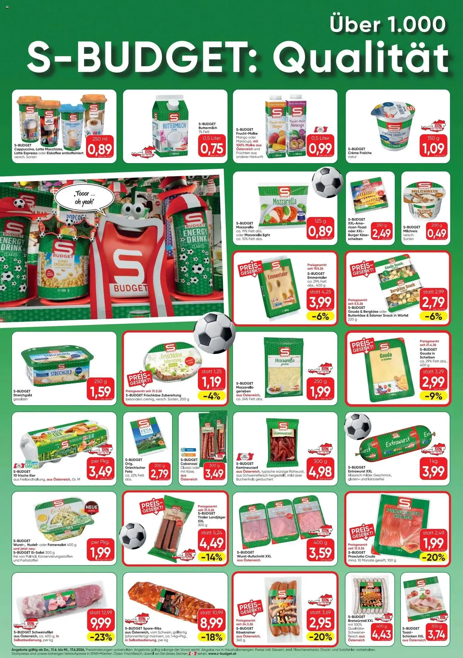 Spar Budget: Anpfiff für die Volltreffer Preise von 8. Juni bis 8. Juli 2026 - Flugblätt seite 2
