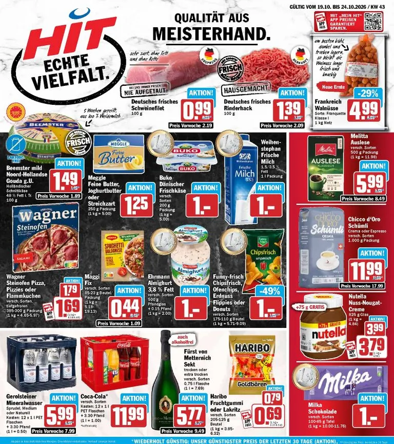 Hit Prospekt – von Montag 19.10.2026 bis Samstag 24.10.2026