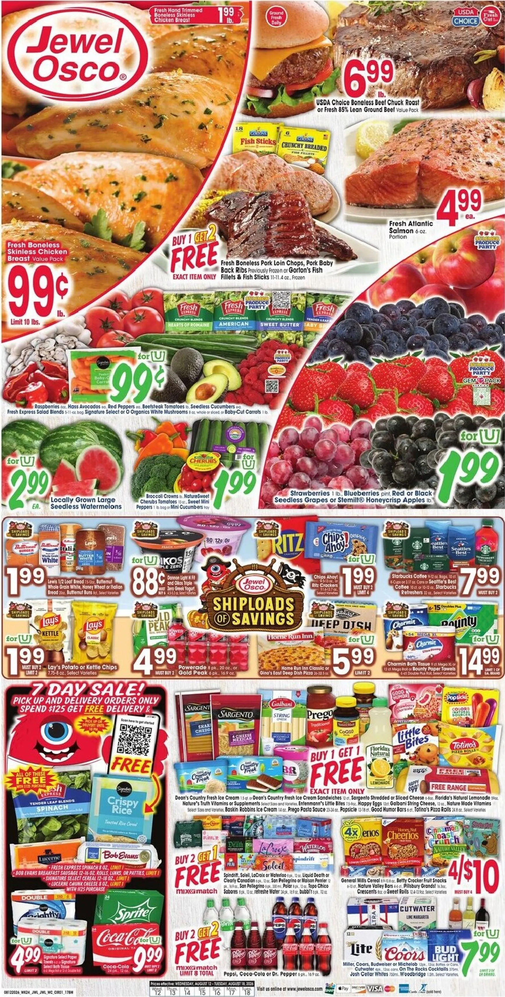 Current Jewel-Osco leaflet valid from Wednesday 08/12/2026 to Tuesday 08/18/2026