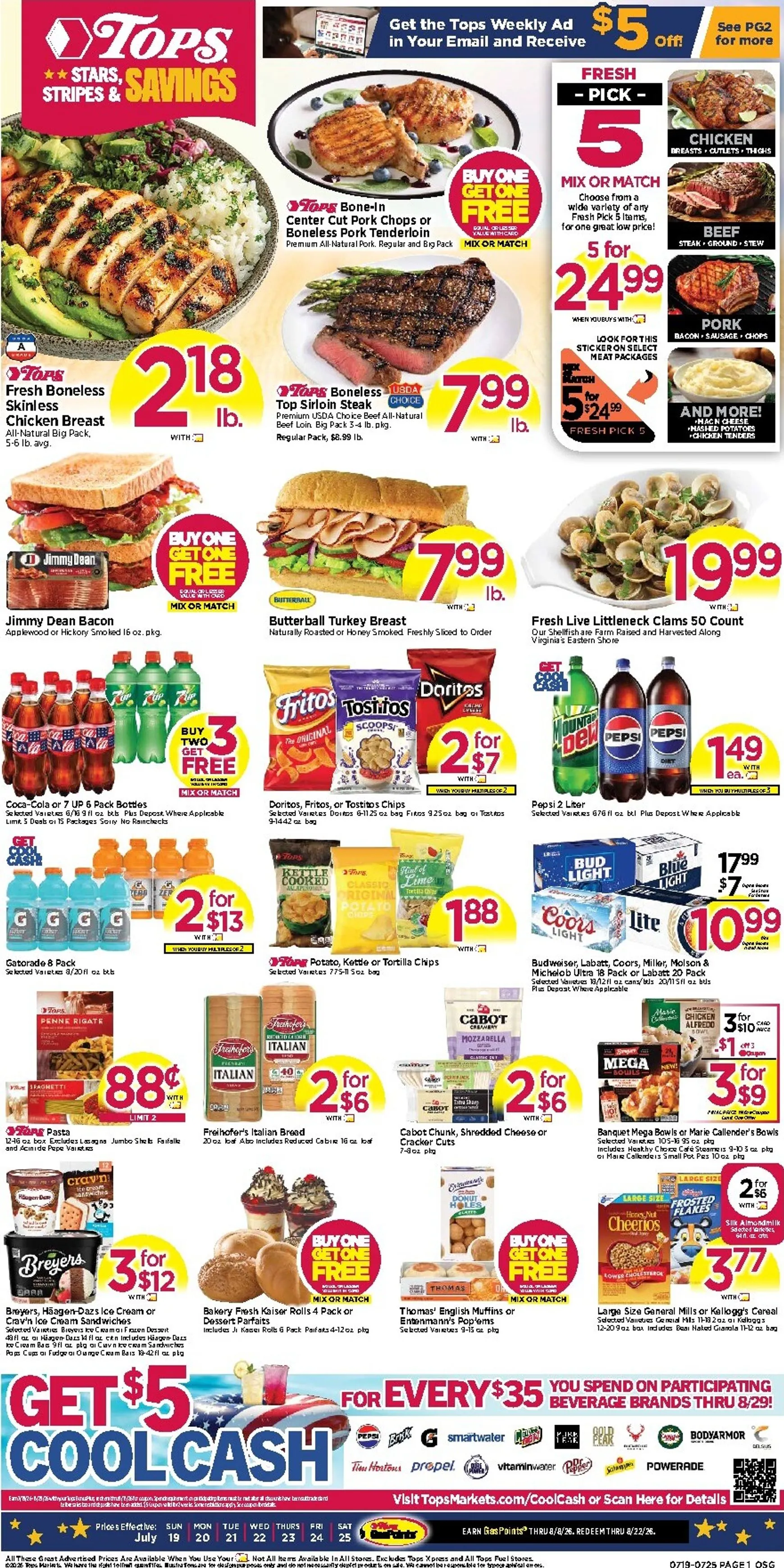 Current Tops Markets leaflet valid from Sunday 07/19/2026 to Saturday 07/25/2026